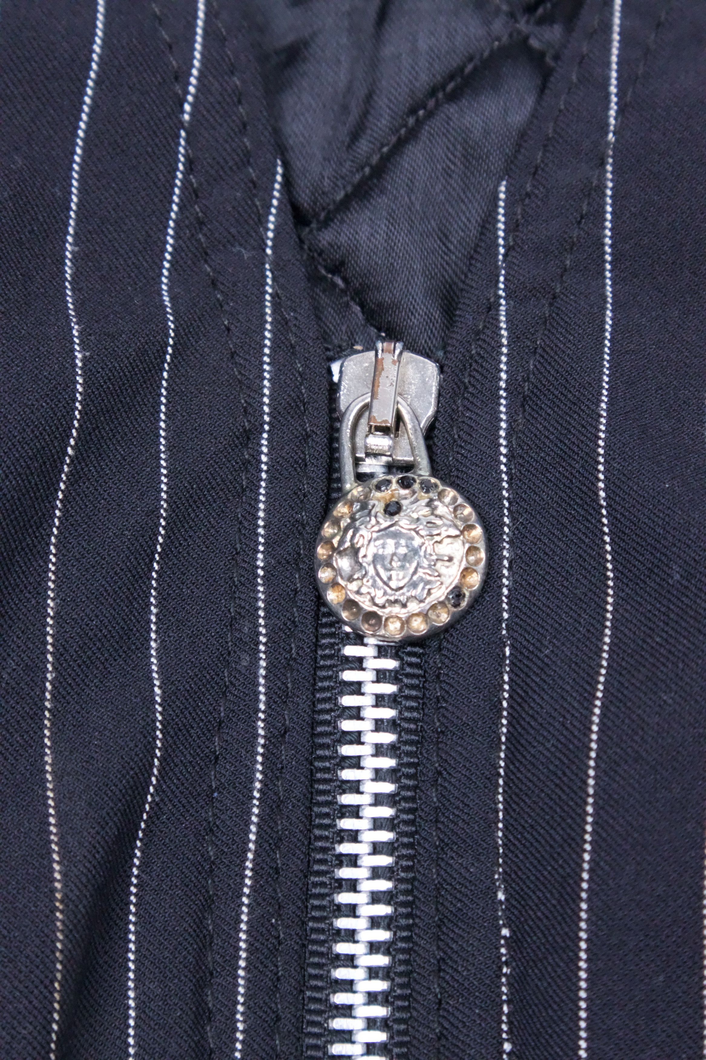 Versace × Versace Jeans Couture 90s Versace Stripe Zip Vest Size US L / EU 52-54 / 3 - 6 Thumbnail