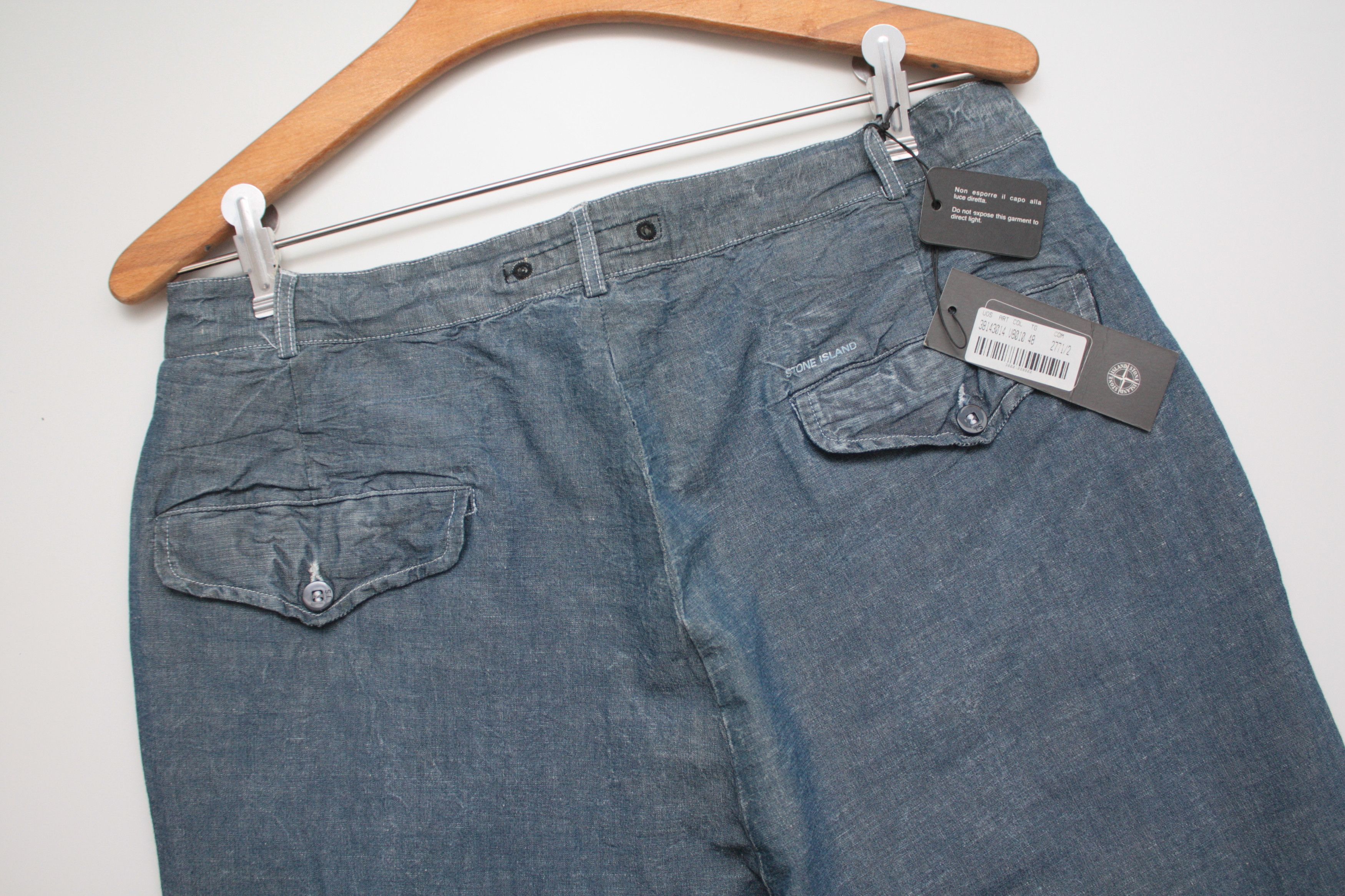 Stone Island Stone Island Lino Blend Blue Denim Pants Mad In Italy SS2003 Size US 32 / EU 48 - 1 Thumbnail