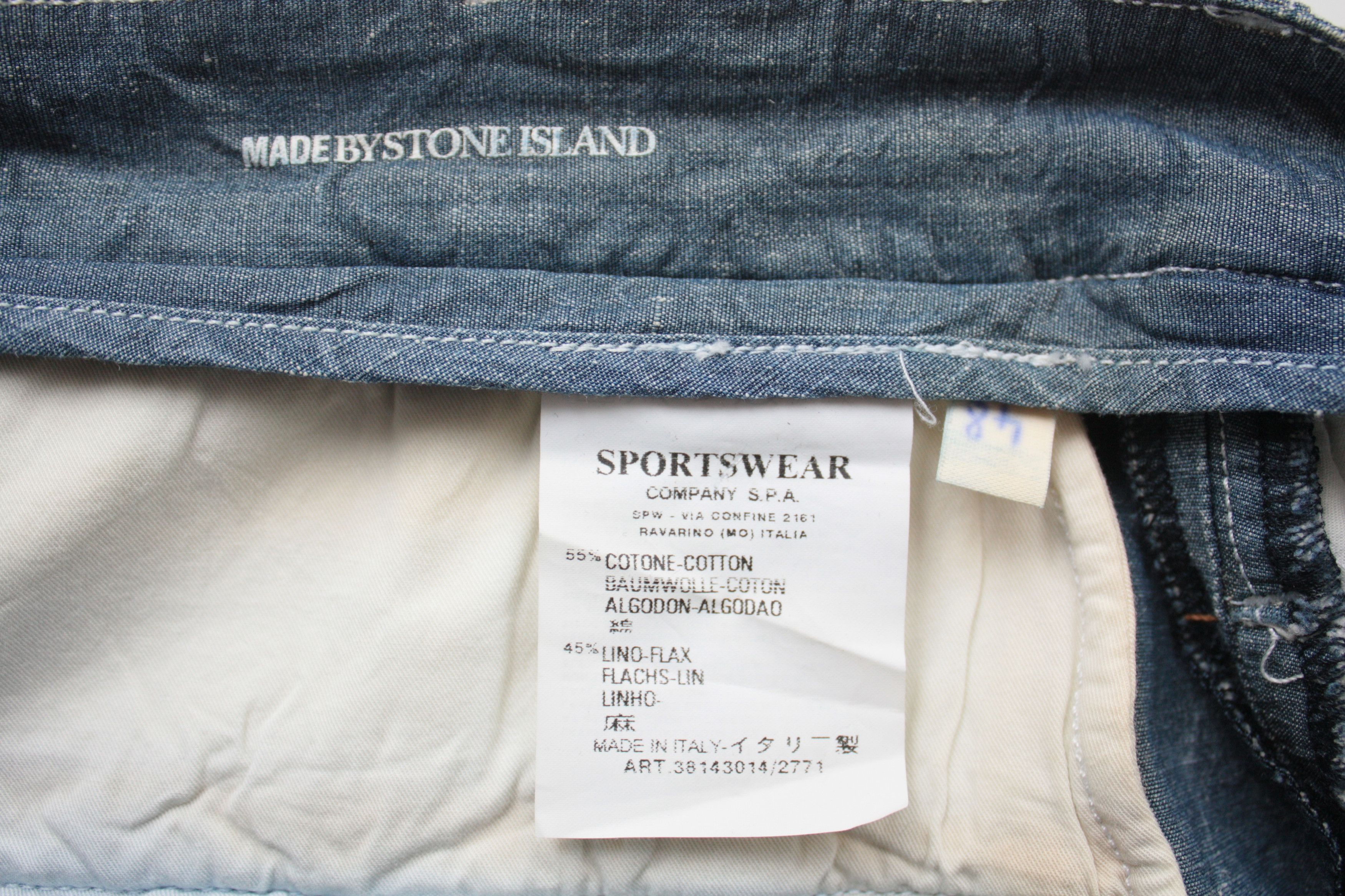 Stone Island Stone Island Lino Blend Blue Denim Pants Mad In Italy SS2003 Size US 32 / EU 48 - 7 Thumbnail