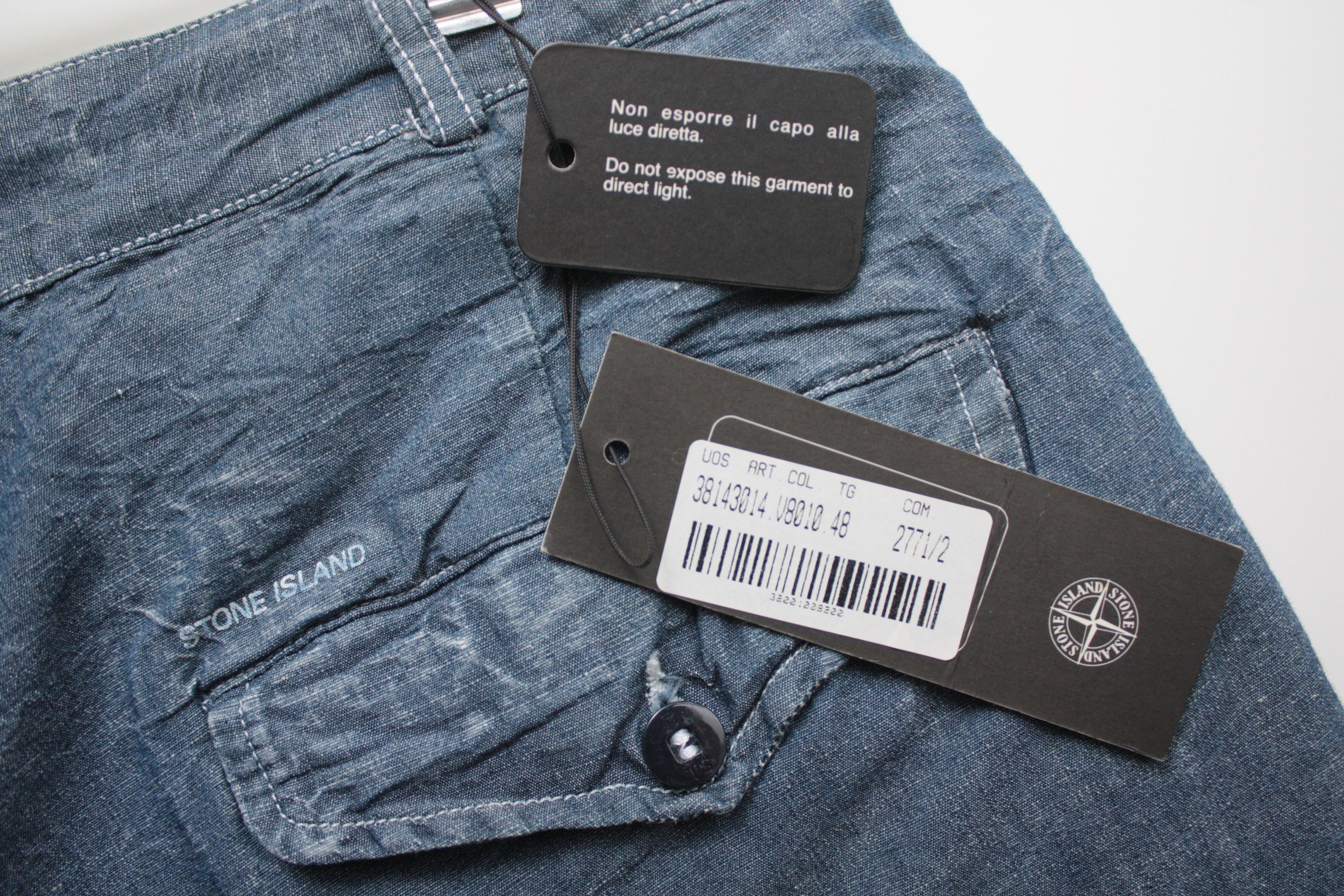 Stone Island Stone Island Lino Blend Blue Denim Pants Mad In Italy SS2003 Size US 32 / EU 48 - 4 Thumbnail