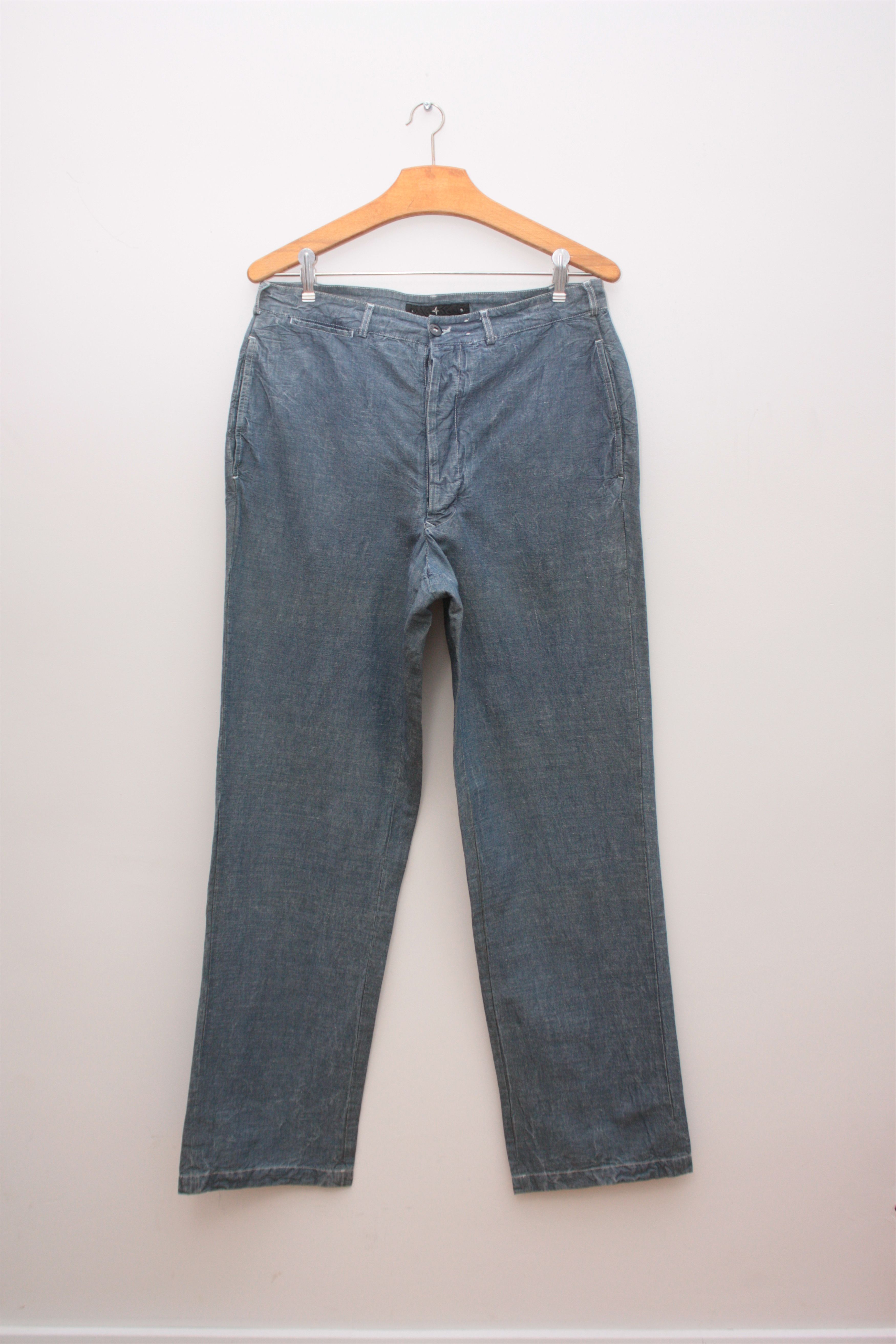 Stone Island Stone Island Lino Blend Blue Denim Pants Mad In Italy SS2003 Size US 32 / EU 48 - 3 Thumbnail