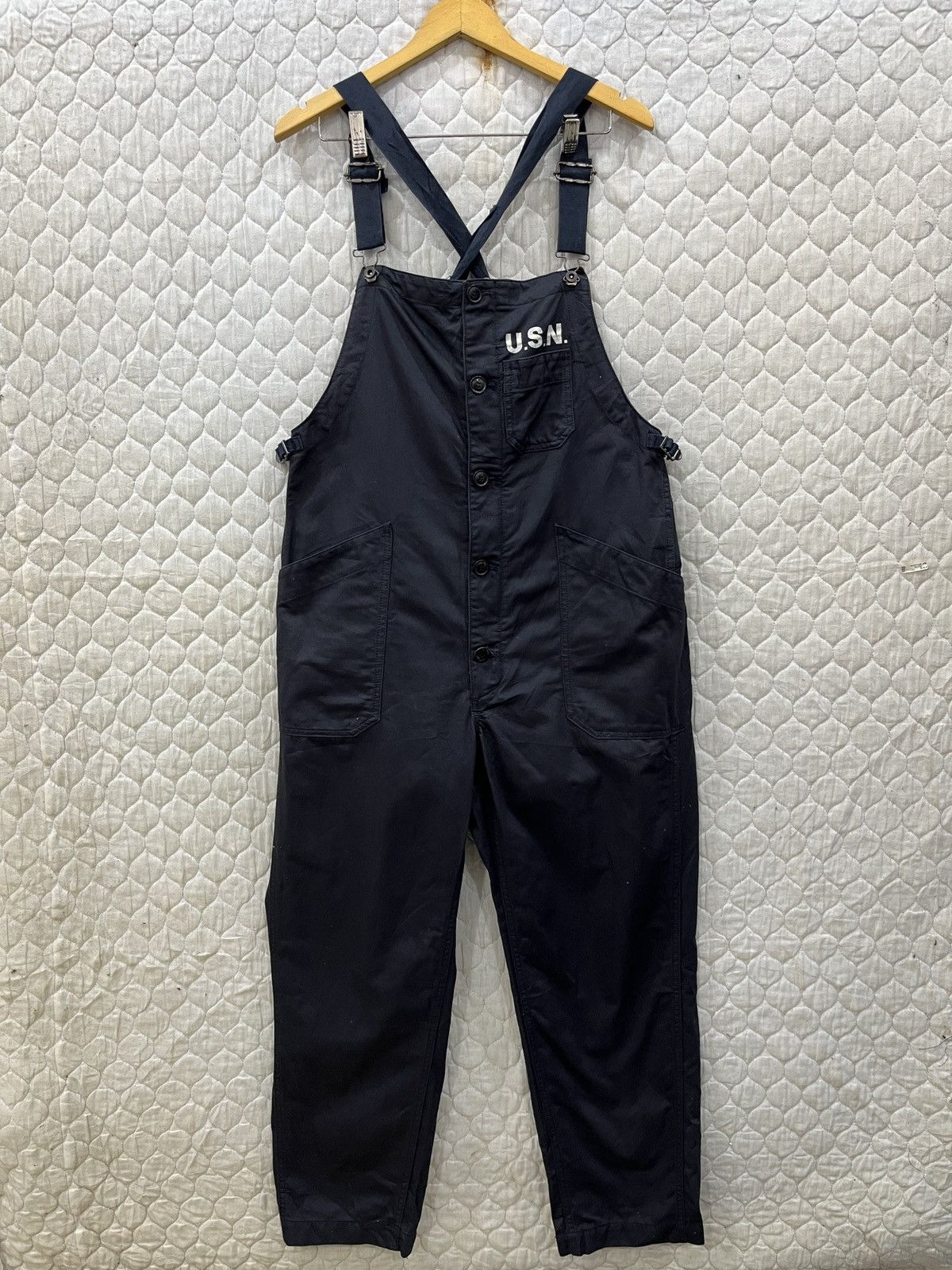 image of (Cccc). Avirex Usn Jumpsuit/overall Size M in Navy Blue, Men's