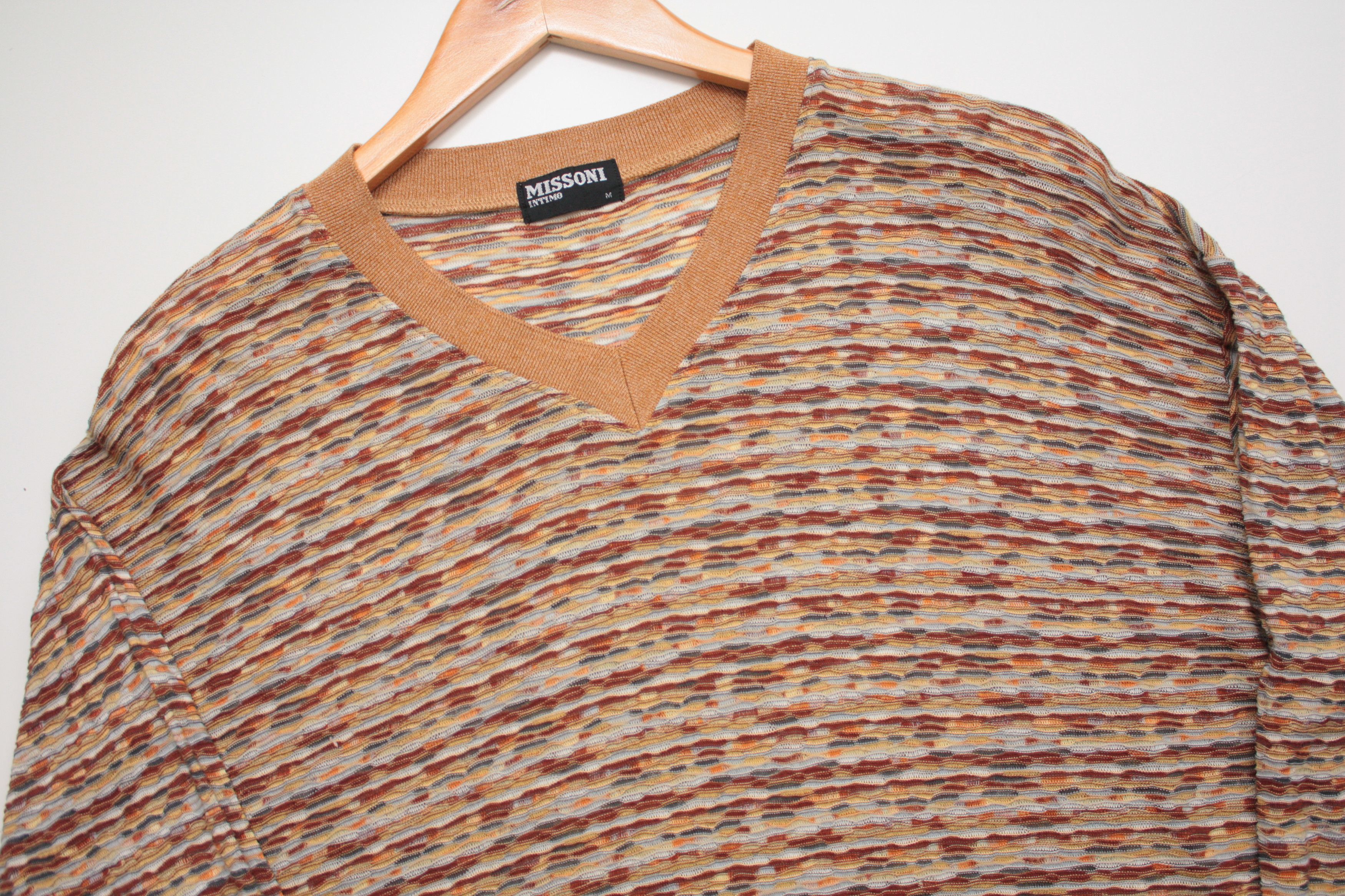 Missoni Missoni Intimo Beige V-Neck Sweater Medium Men's Size US M / EU 48-50 / 2 - 1 Thumbnail