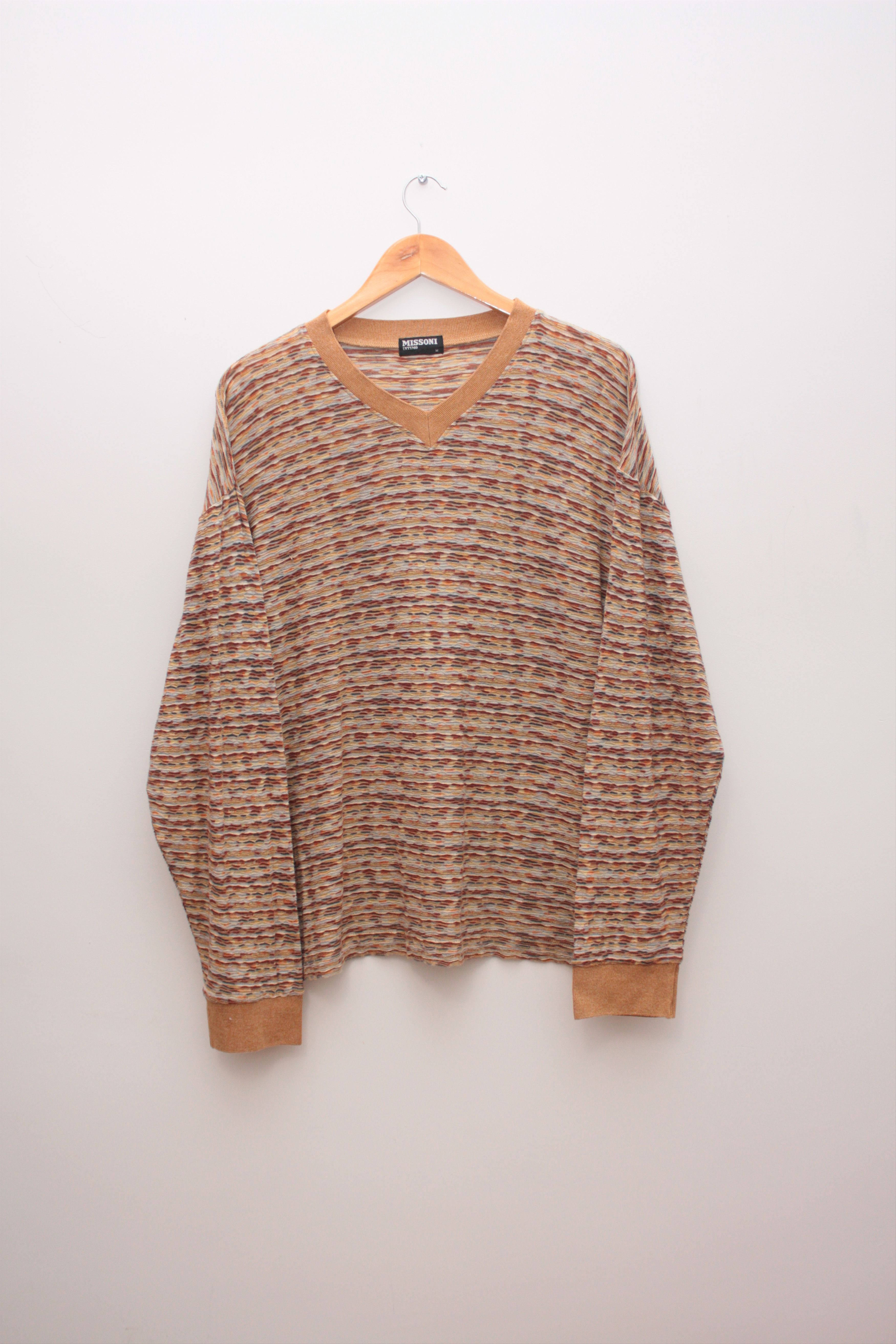 Missoni Missoni Intimo Beige V-Neck Sweater Medium Men's Size US M / EU 48-50 / 2 - 2 Thumbnail