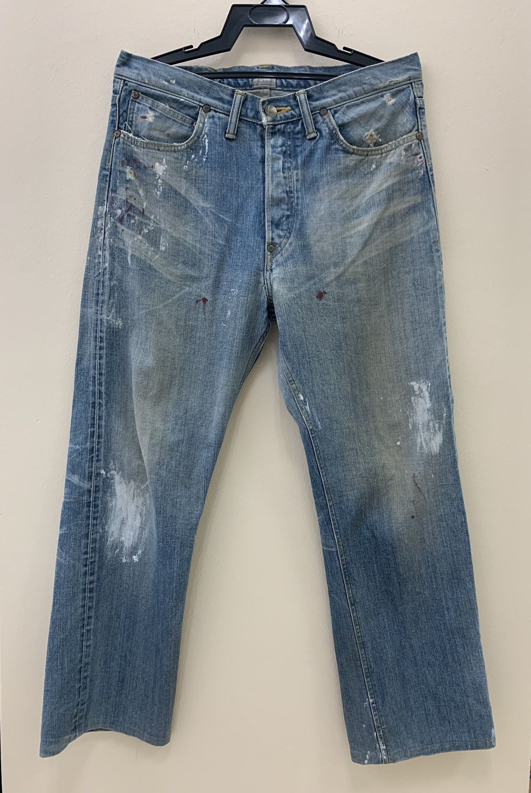 VINTAGE LEE RIDER SALVAGE DISTRESSED DENIM Saiz 33