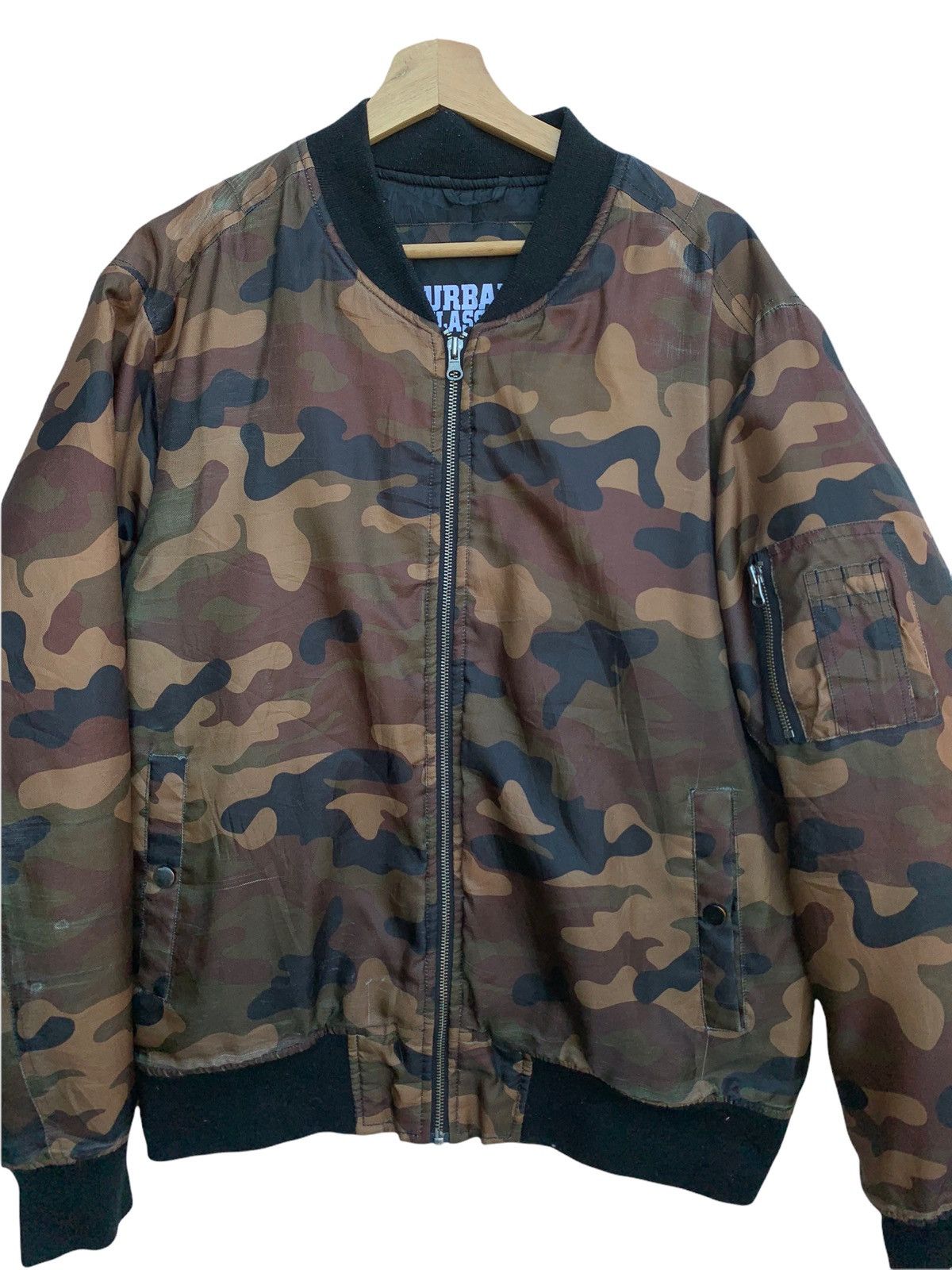 Japanese Brand × Urban Classics × Vintage 🔥Japanese Brand Urban Classics Camo Bomber Jacket Size US XL / EU 56 / 4 - 2 Thumbnail