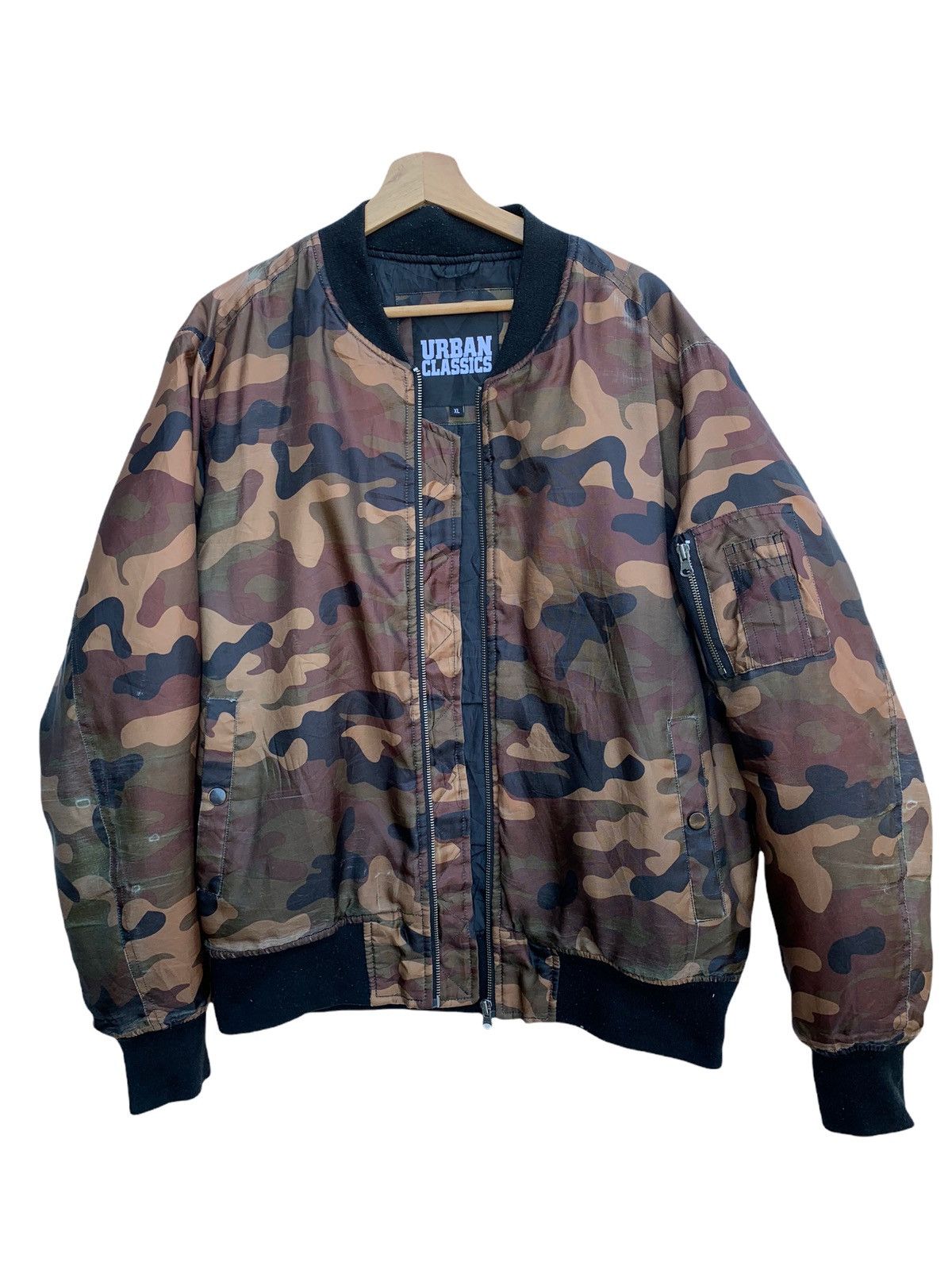 Japanese Brand × Urban Classics × Vintage 🔥Japanese Brand Urban Classics Camo Bomber Jacket Size US XL / EU 56 / 4 - 1 Thumbnail