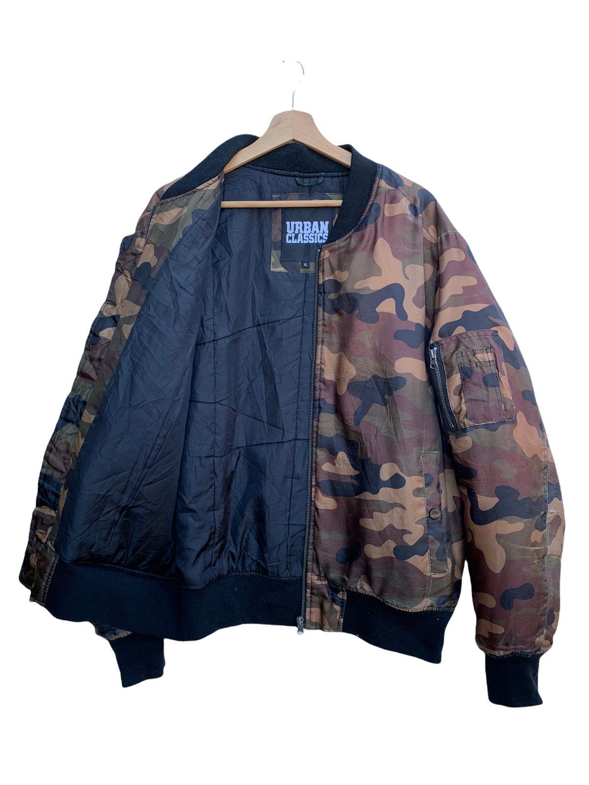 Japanese Brand × Urban Classics × Vintage 🔥Japanese Brand Urban Classics Camo Bomber Jacket Size US XL / EU 56 / 4 - 12 Thumbnail