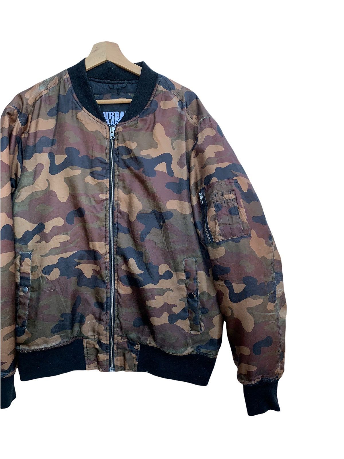 Japanese Brand × Urban Classics × Vintage 🔥Japanese Brand Urban Classics Camo Bomber Jacket Size US XL / EU 56 / 4 - 5 Thumbnail