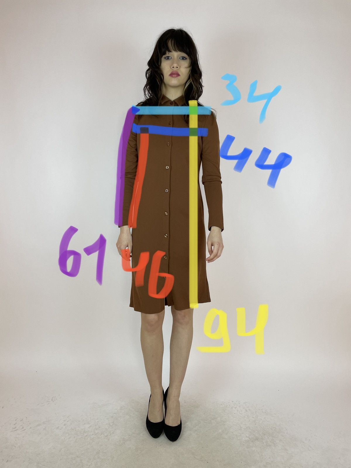 Marc O'Polo Marc O'Polo Dress brown buttons midi Wrap dress long sleeve Size XS / US 0-2 / IT 36-38 - 15 Thumbnail
