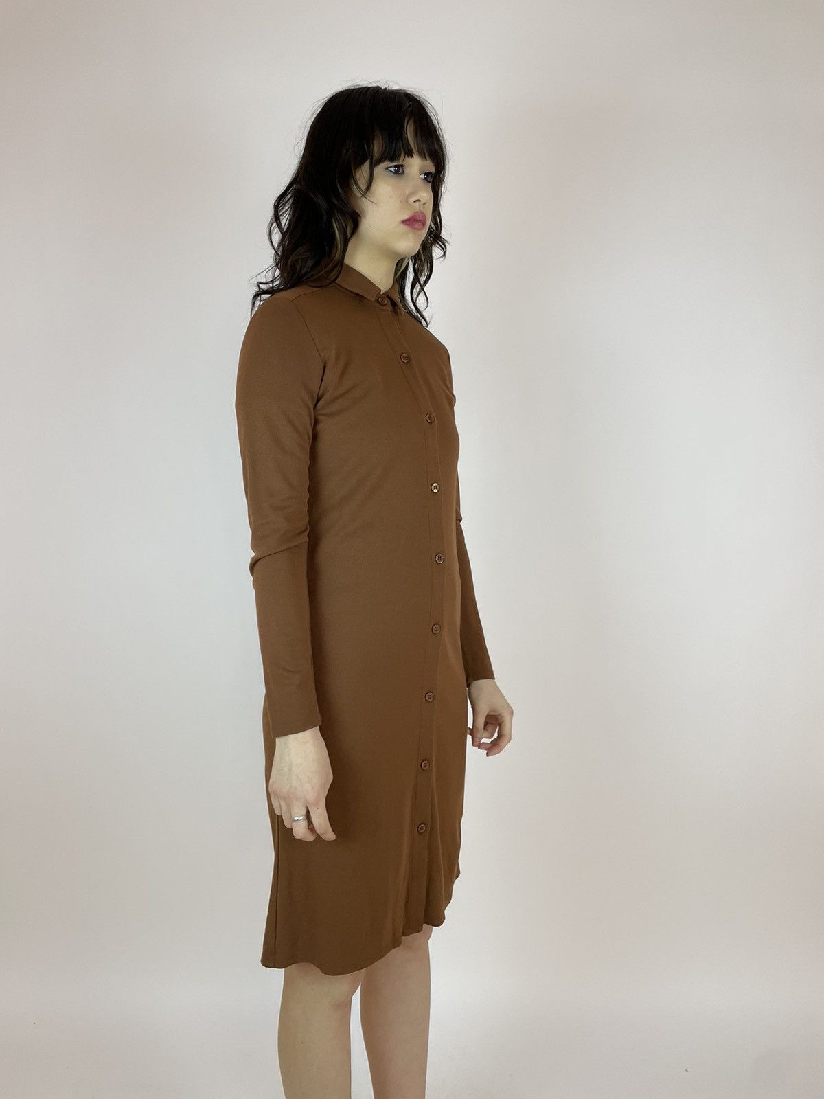 Marc O'Polo Marc O'Polo Dress brown buttons midi Wrap dress long sleeve Size XS / US 0-2 / IT 36-38 - 4 Thumbnail