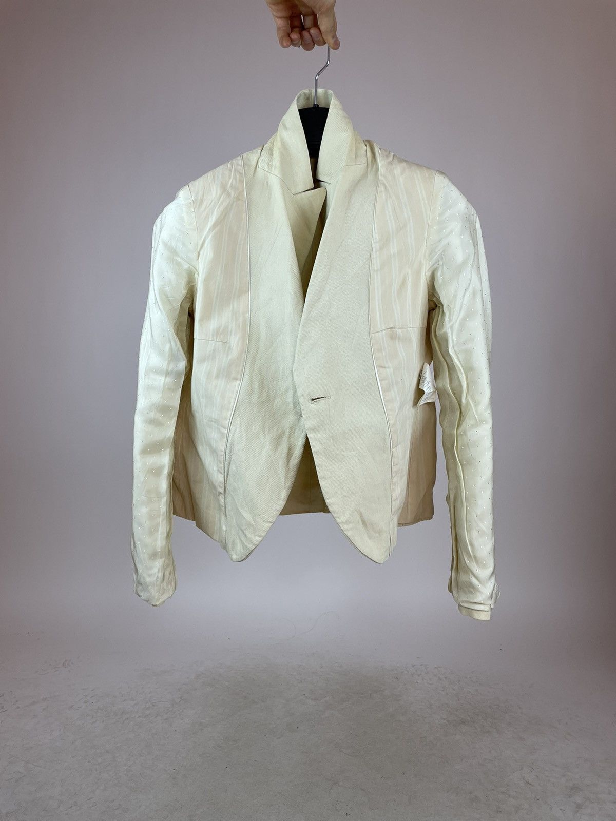 Massimo Dutti Massimo Dutti Lino Blazer Beige Cream jacket Womens size 42 Size M / US 6-8 / IT 42-44 - 8 Thumbnail