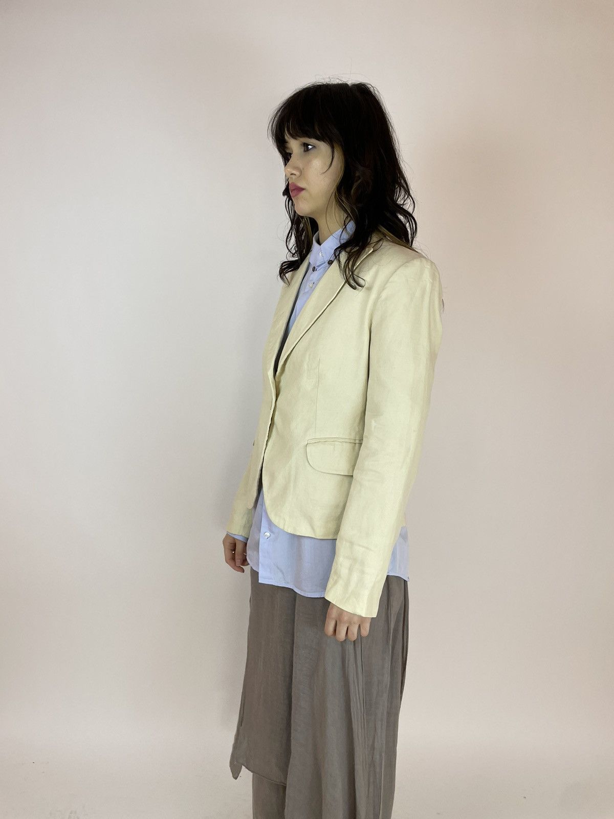 Massimo Dutti Massimo Dutti Lino Blazer Beige Cream jacket Womens size 42 Size M / US 6-8 / IT 42-44 - 4 Thumbnail