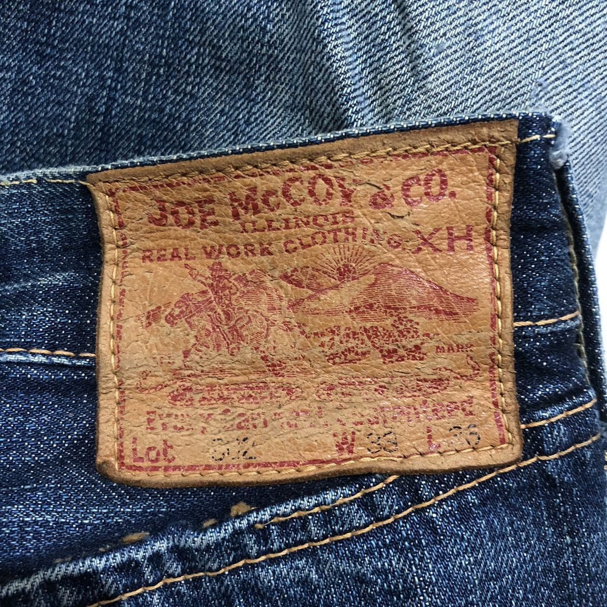 The Real McCoy's Vintage Joe McCoy Distressed Denim Tears Selvedge Jeans Size US 33 - 12 Thumbnail
