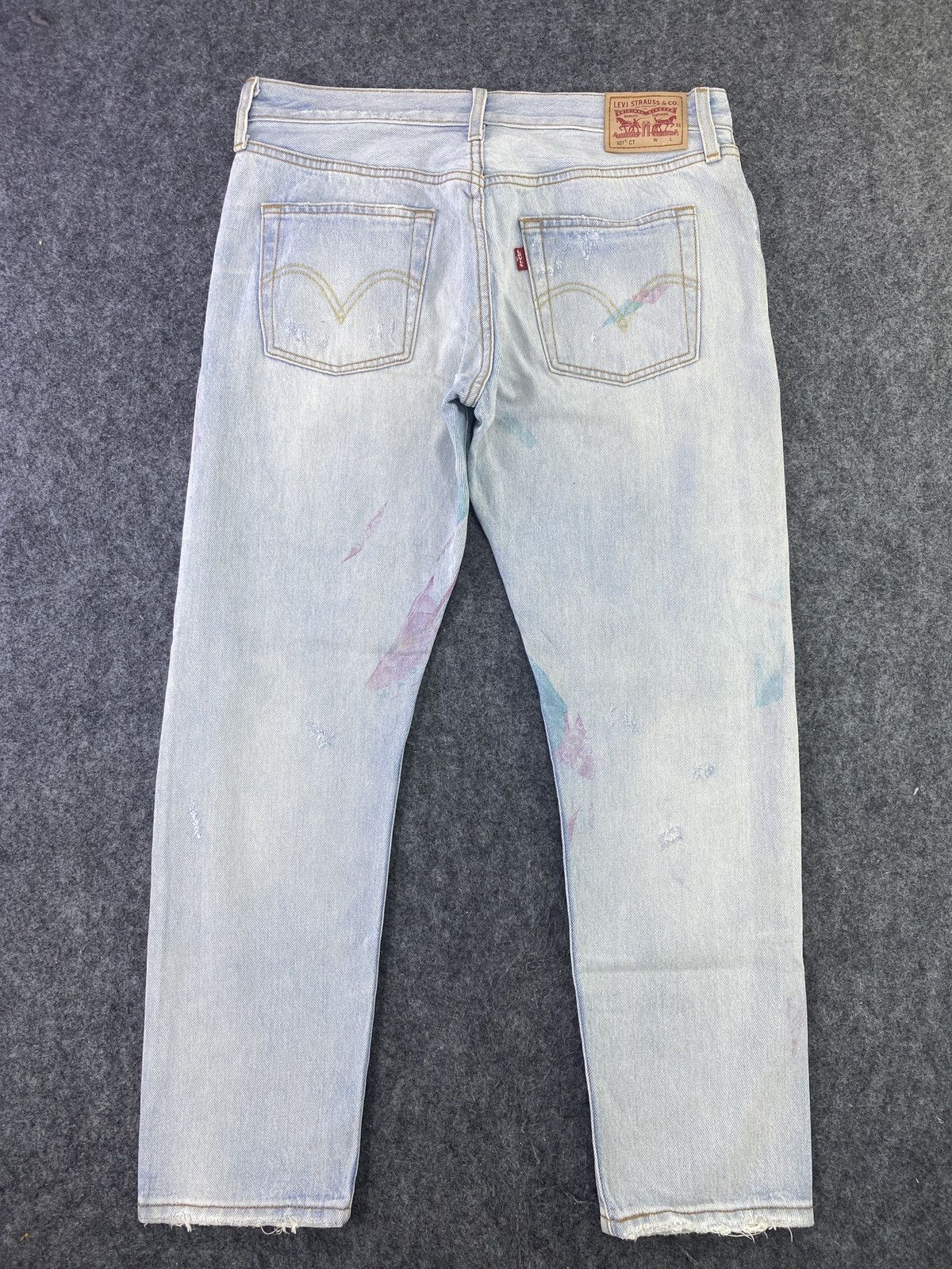 Jean × Levi's × Vintage VINTAGE LEVIS 501 CT DISTRESS BLUE WASH JEANS - J653 Size US 32 / EU 48 - 2 Thumbnail