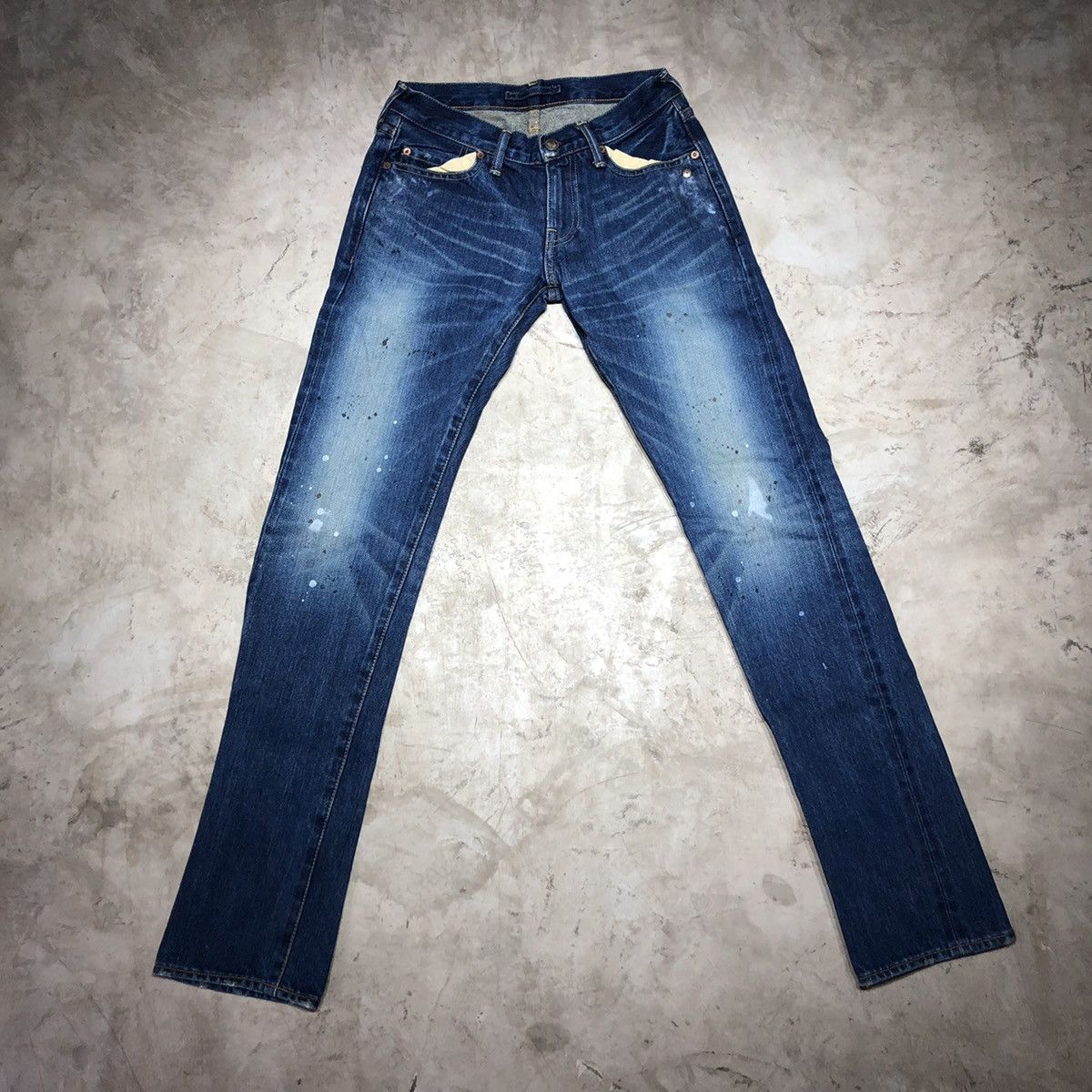 image of Miharayasuhiro Paint Splatter Denim Pants, Men's (Size 26)