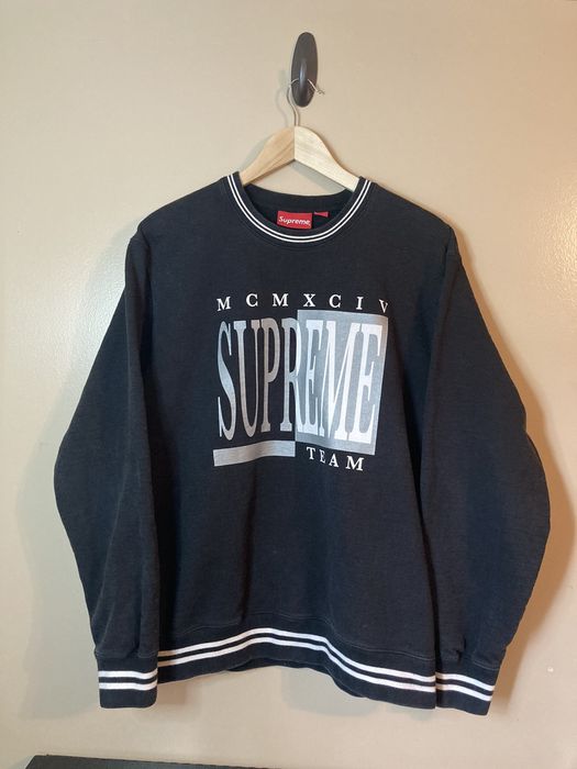 Supreme FW17 Supreme Team Crewneck Sweatshirt Black Used L | Grailed