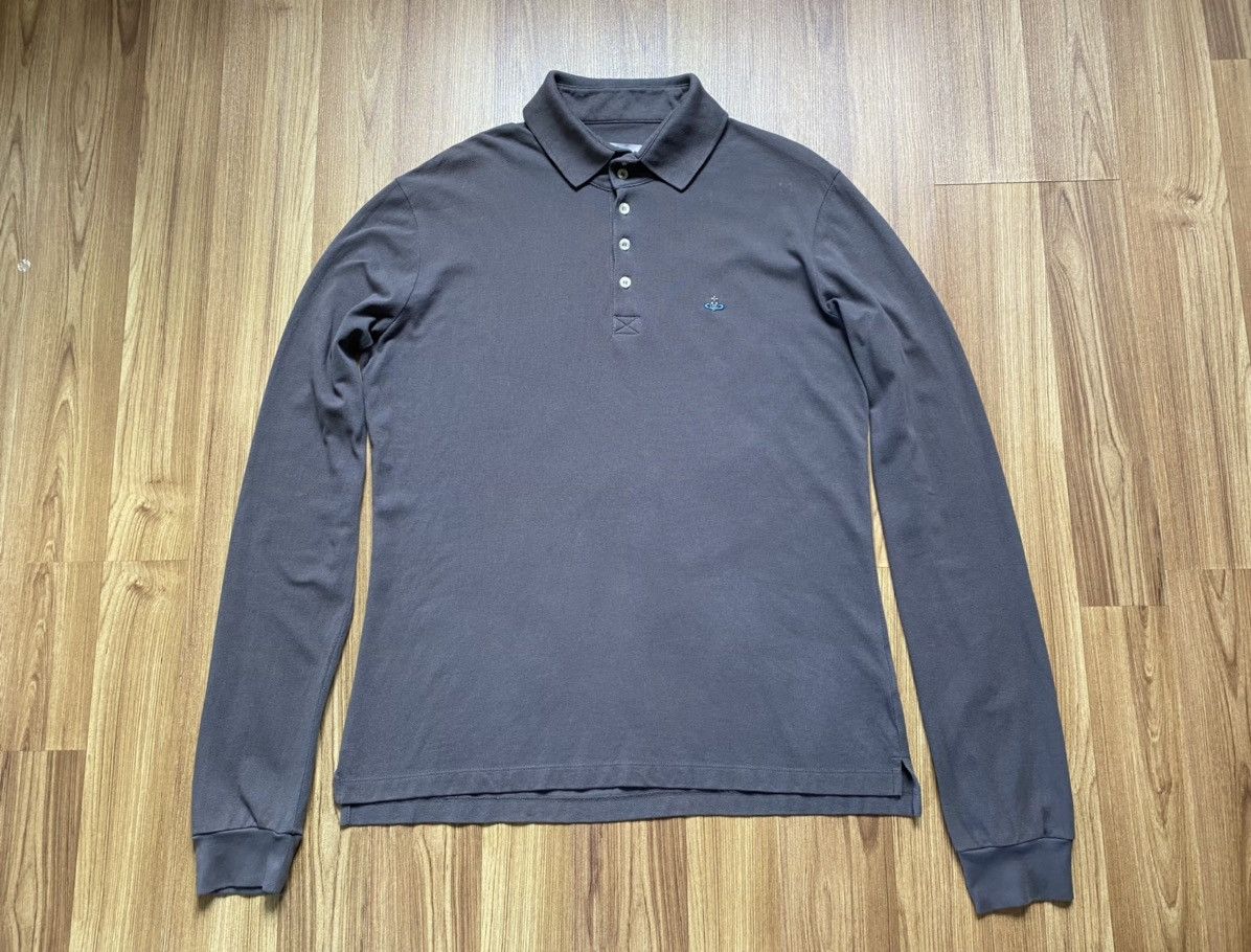 Vivienne Westwood Vivienne Westwood Grey Logo Long Sleeve Shirt Burberry Size US XL / EU 56 / 4 - 1 Thumbnail