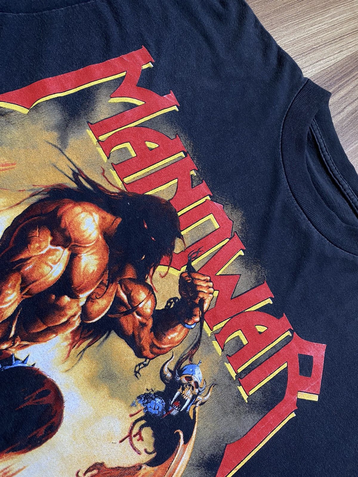 Band Tees Vintage Y2K Manowar 1994 T Shirt Tee Iron Maiden Sepultura Size US XL / EU 56 / 4 - 4 Thumbnail