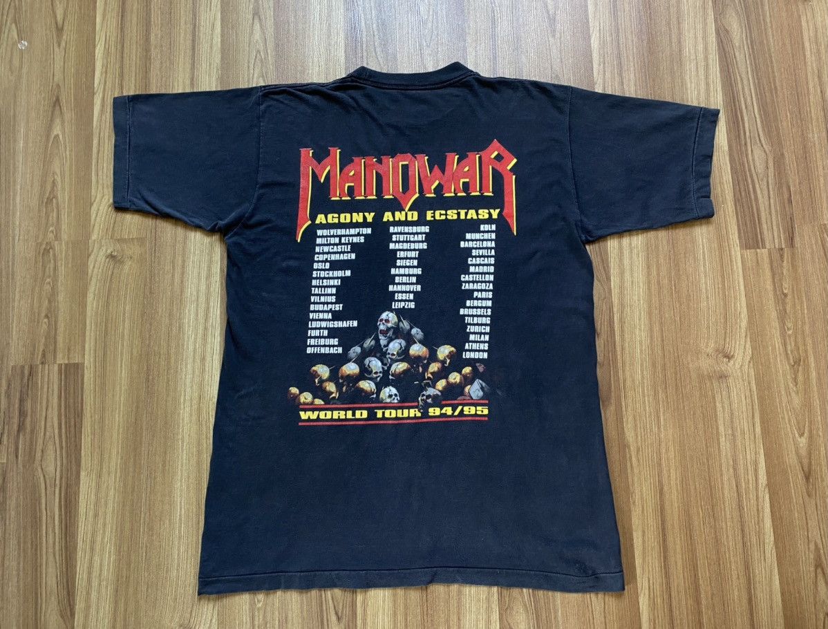 Band Tees Vintage Y2K Manowar 1994 T Shirt Tee Iron Maiden Sepultura Size US XL / EU 56 / 4 - 8 Thumbnail