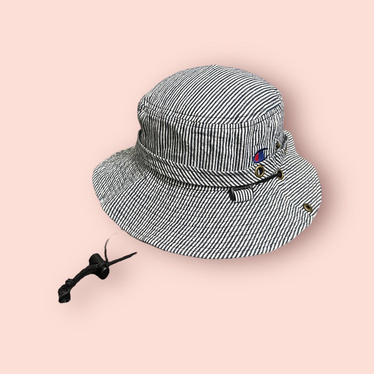 VINTAGE CHAMPION HICKORY STRIPES BUCKET HAT