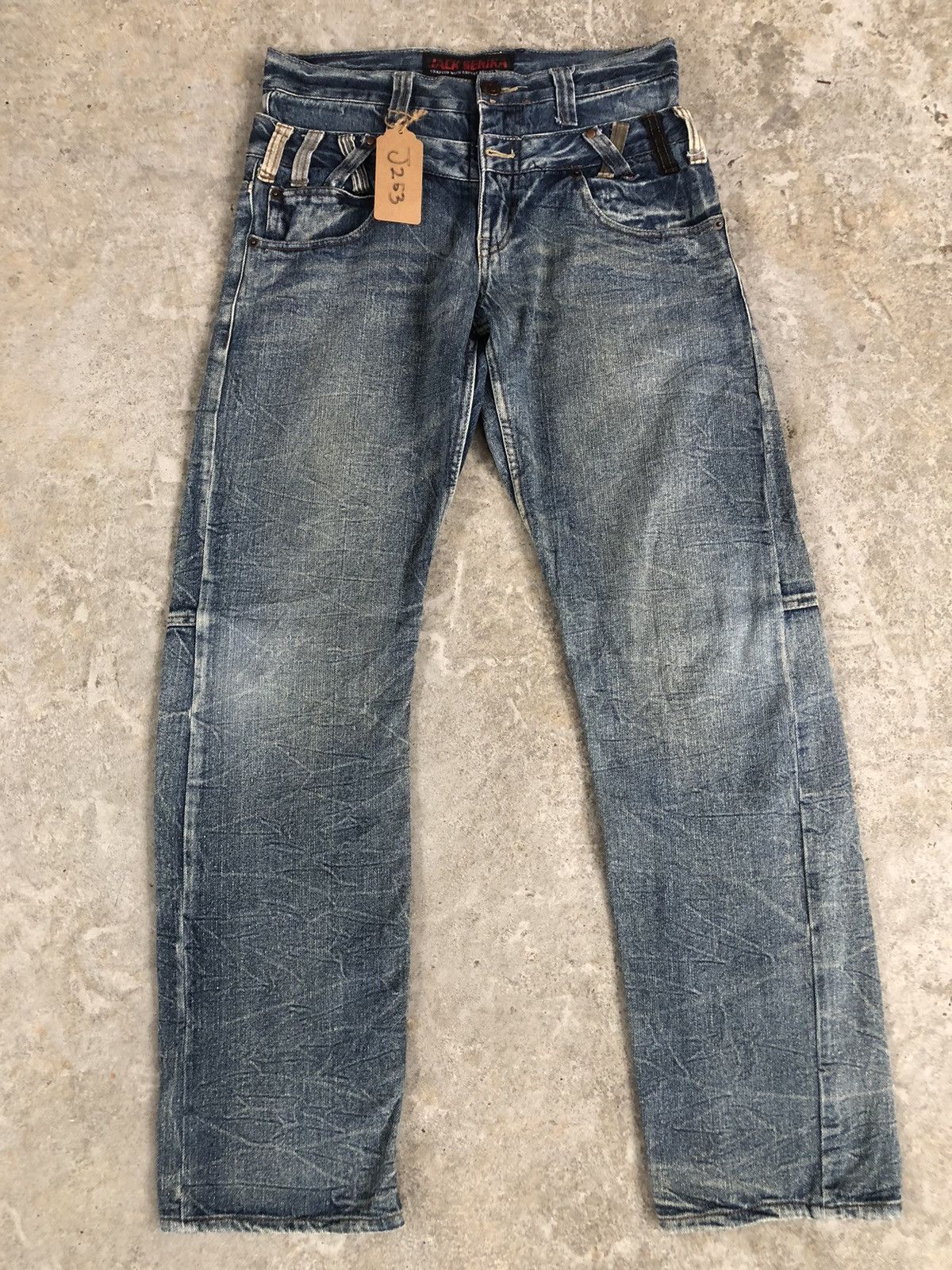 Hysteric Glamour Japanese Jack Serika Double Waist Distressed Jeans ppfm Size US 31 - 1 Thumbnail