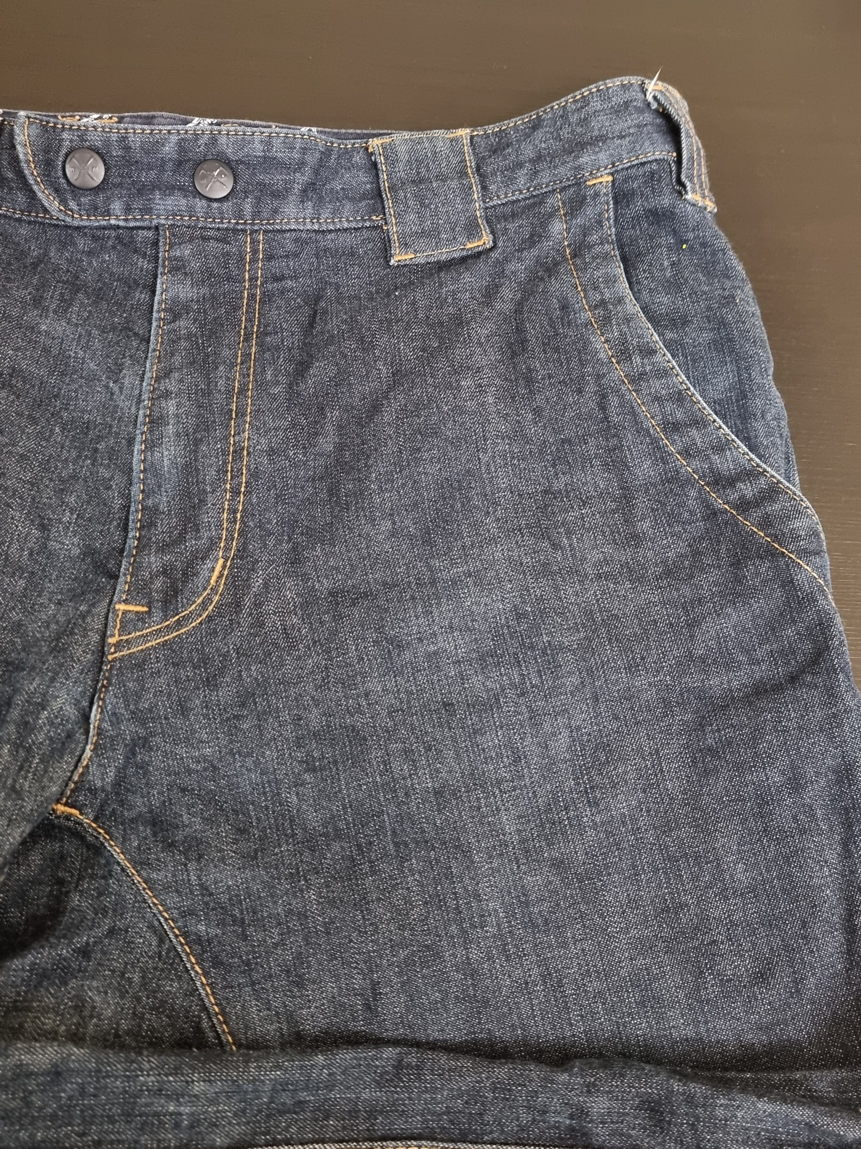 White Mountainering drop crotch denim pants
