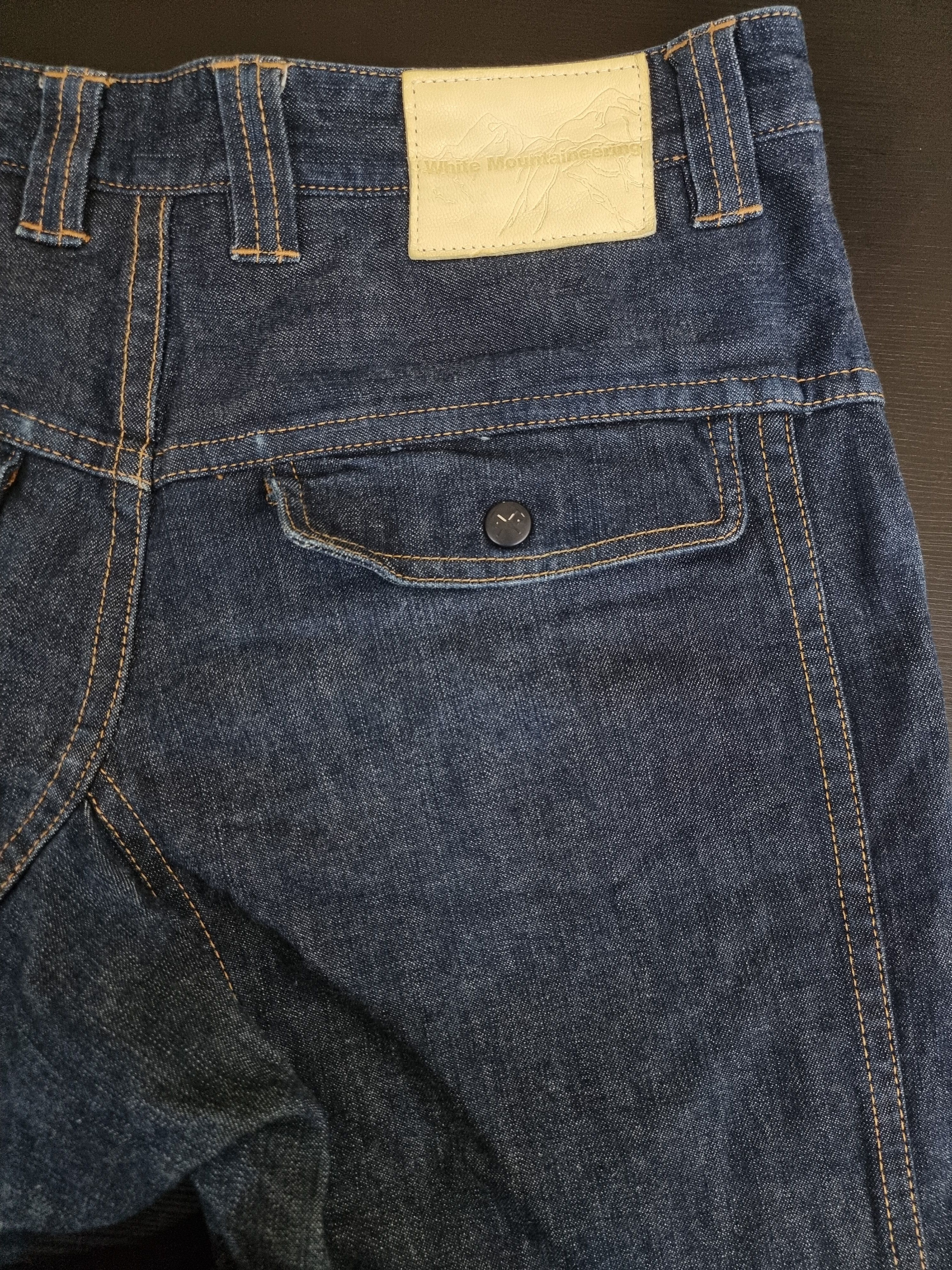White Mountainering drop crotch denim pants