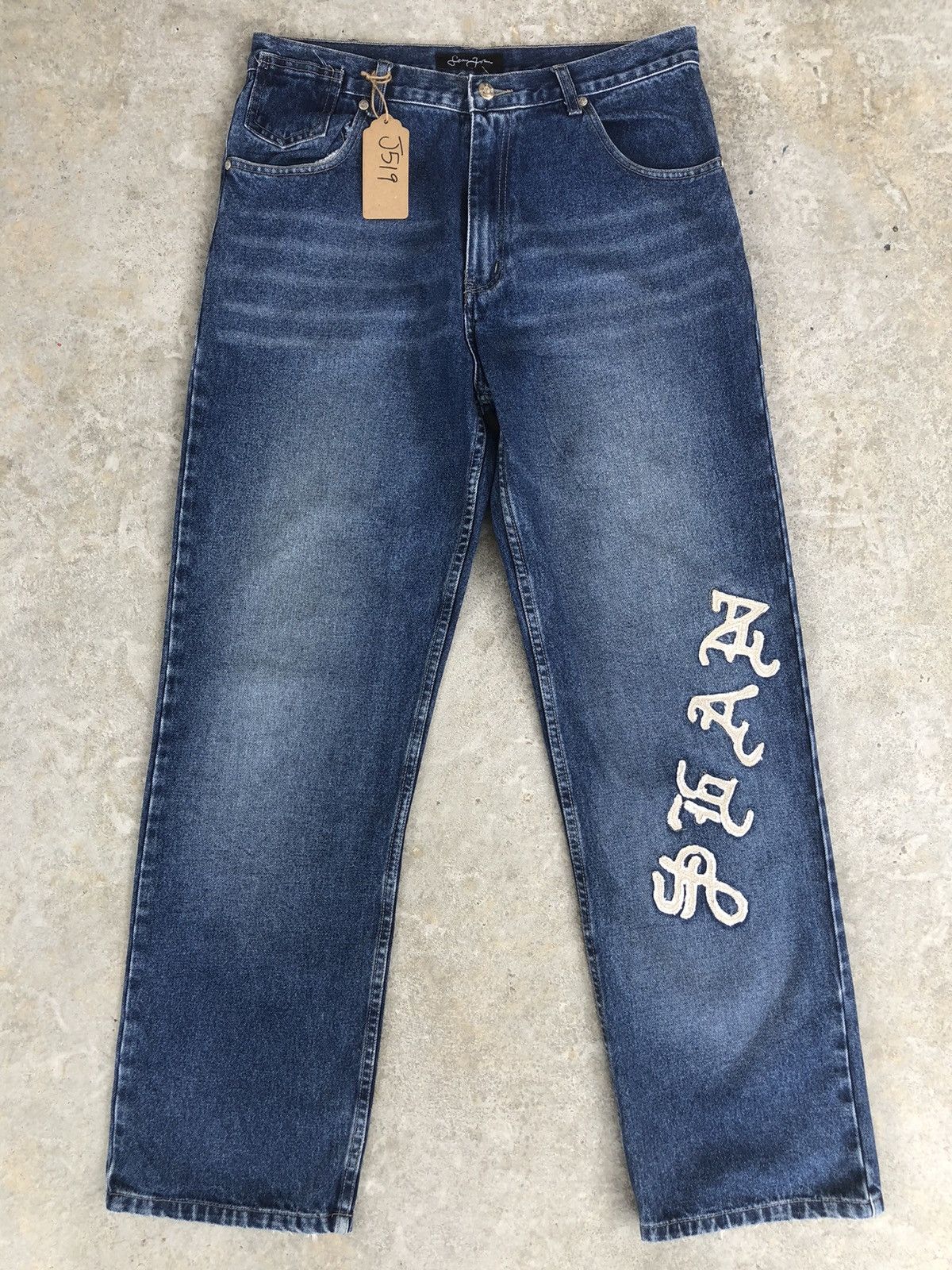 Sean John Sean John Embroidered Jeans Distressed Jeans Size US 33 - 1 Thumbnail