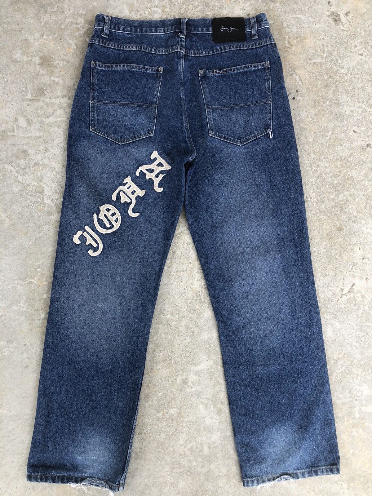 Sean John Sean John Embroidered Jeans Distressed Jeans Size US 33 - 2 Thumbnail