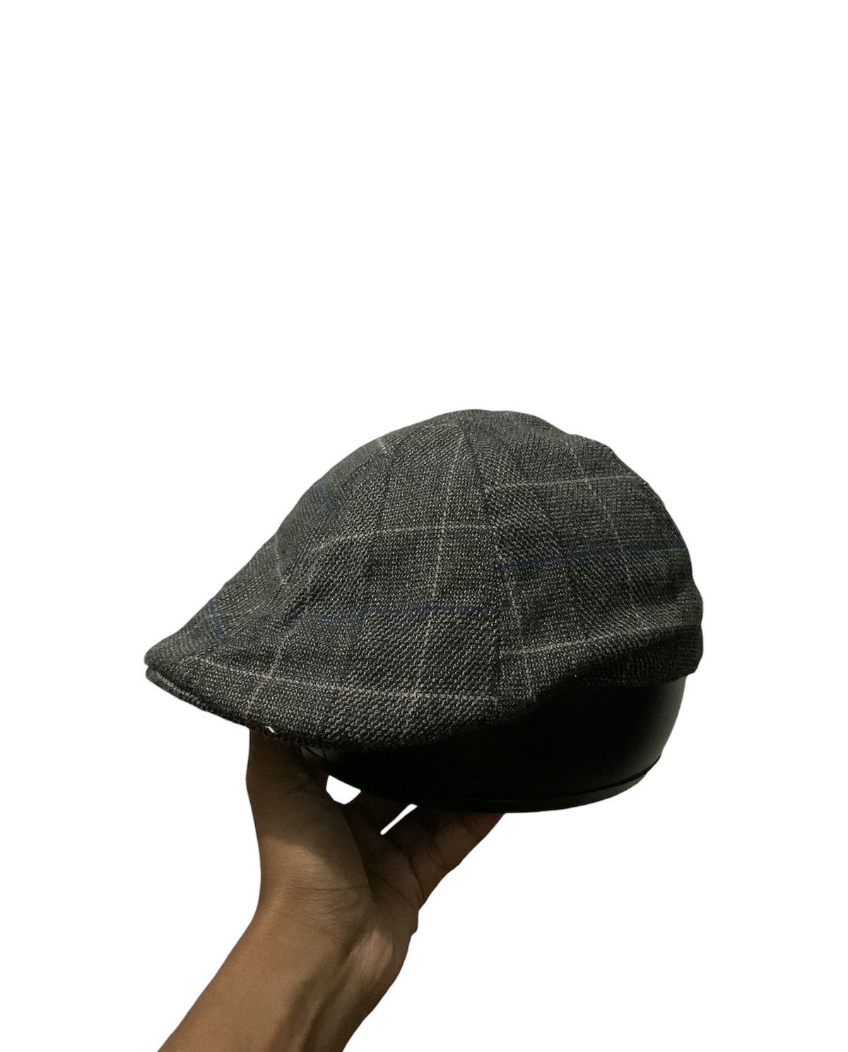 image of Daiso Monogram Wool Beretta Flat Hat Cap in Grey, Men's