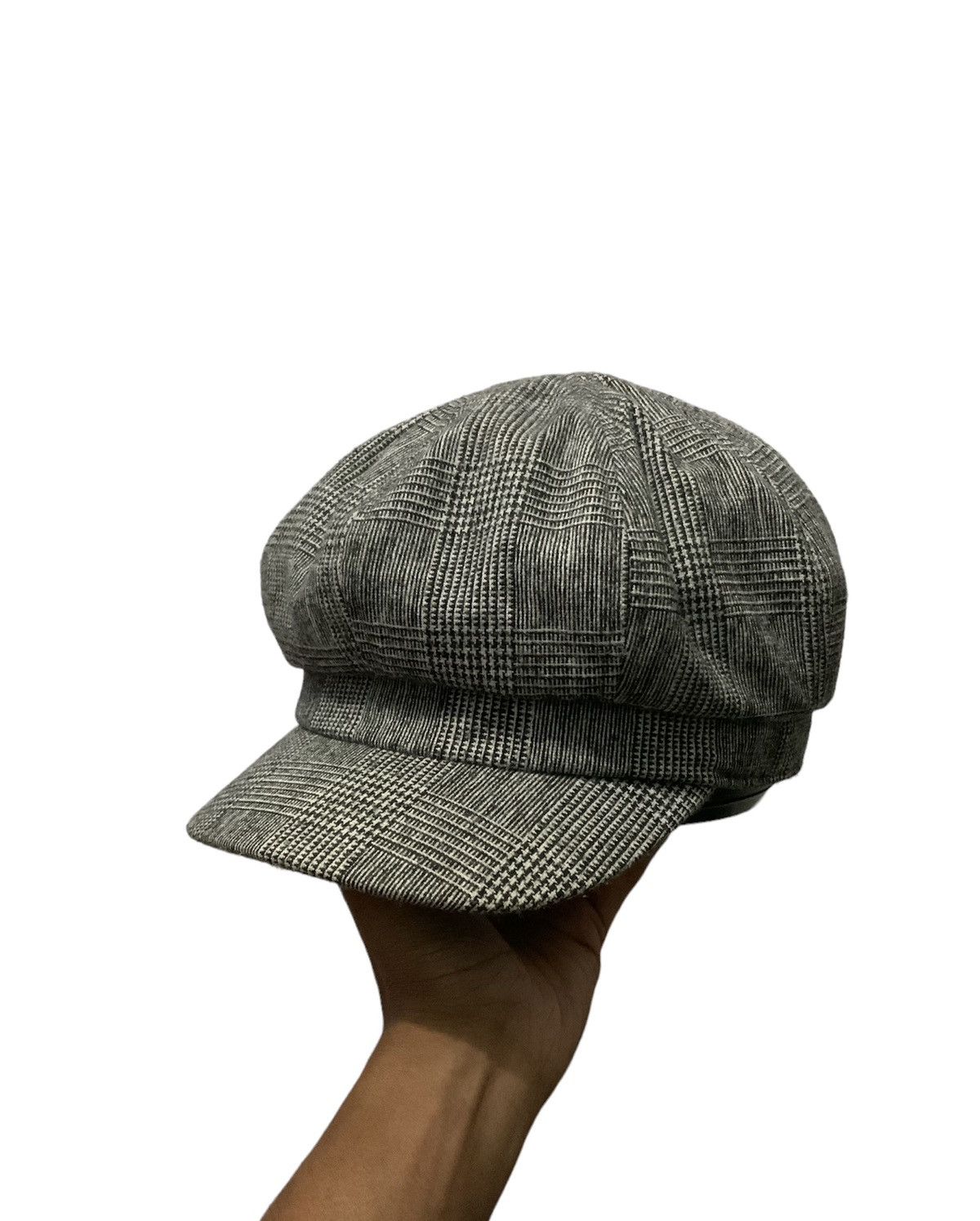 image of Avant Garde x Retro Hat Vintage Retro Wool Designer Monogram Newsboy Cap Hat in Grey, Men's