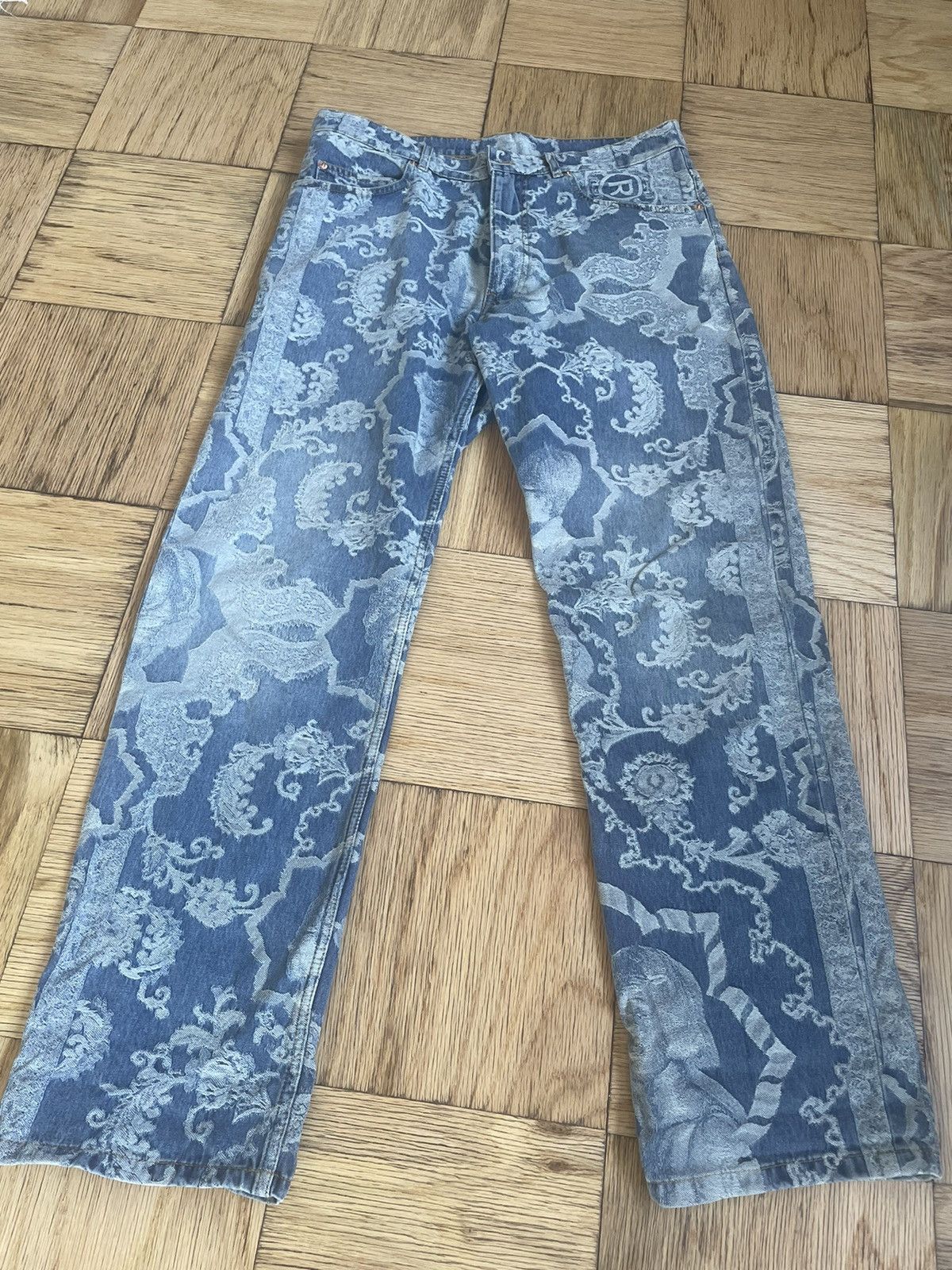 Martine Rose Ronnie Relaxed Fit Jean - Jacquard Vintage Wash