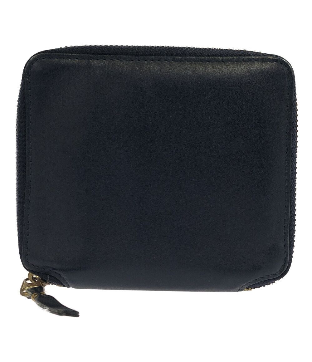 Wallets Navy Round Zip Plain Bifold