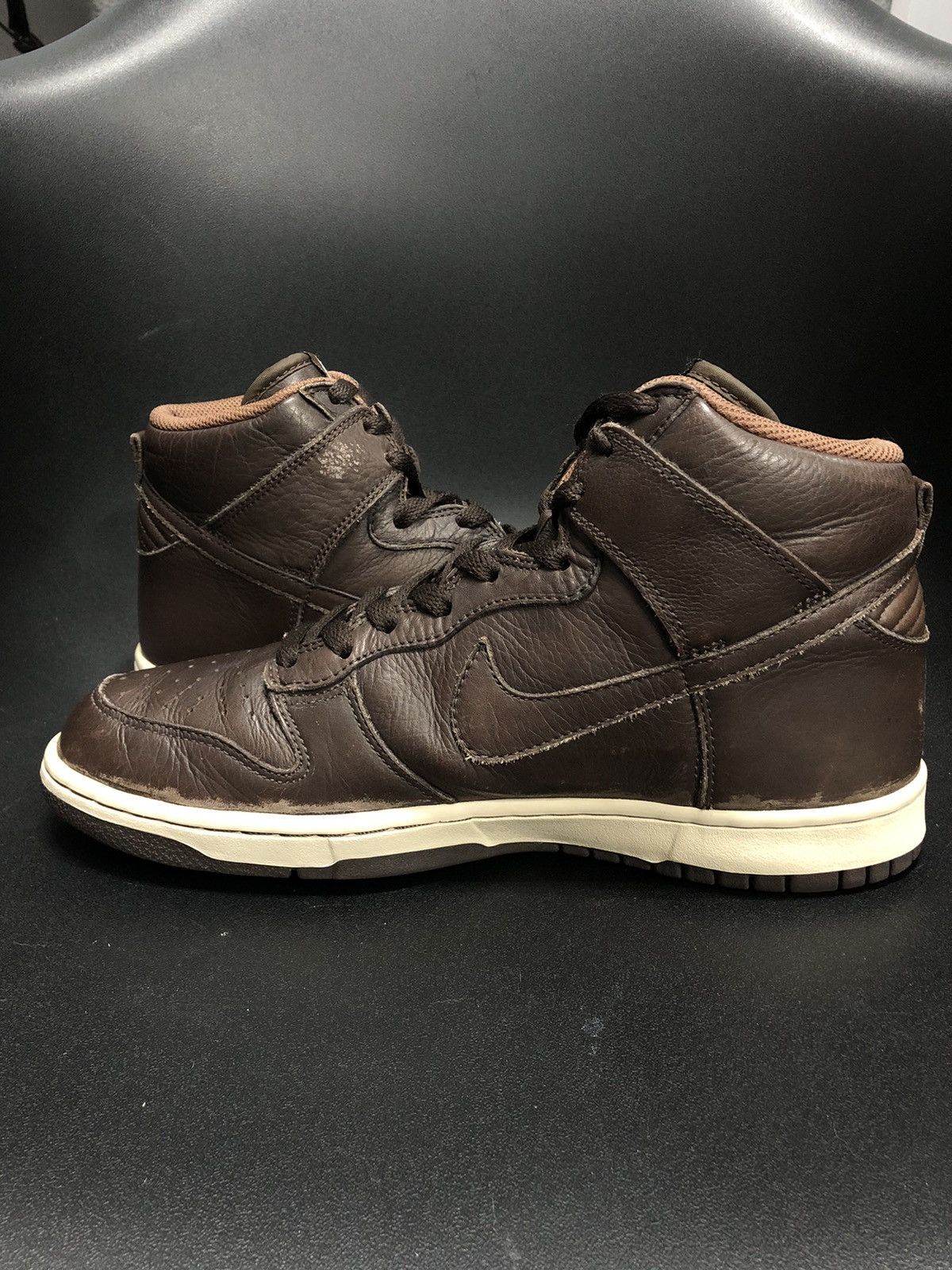 Nike Dunk High Premium Brown Leather 2006 Size US 9 / EU 42 - 6 Thumbnail