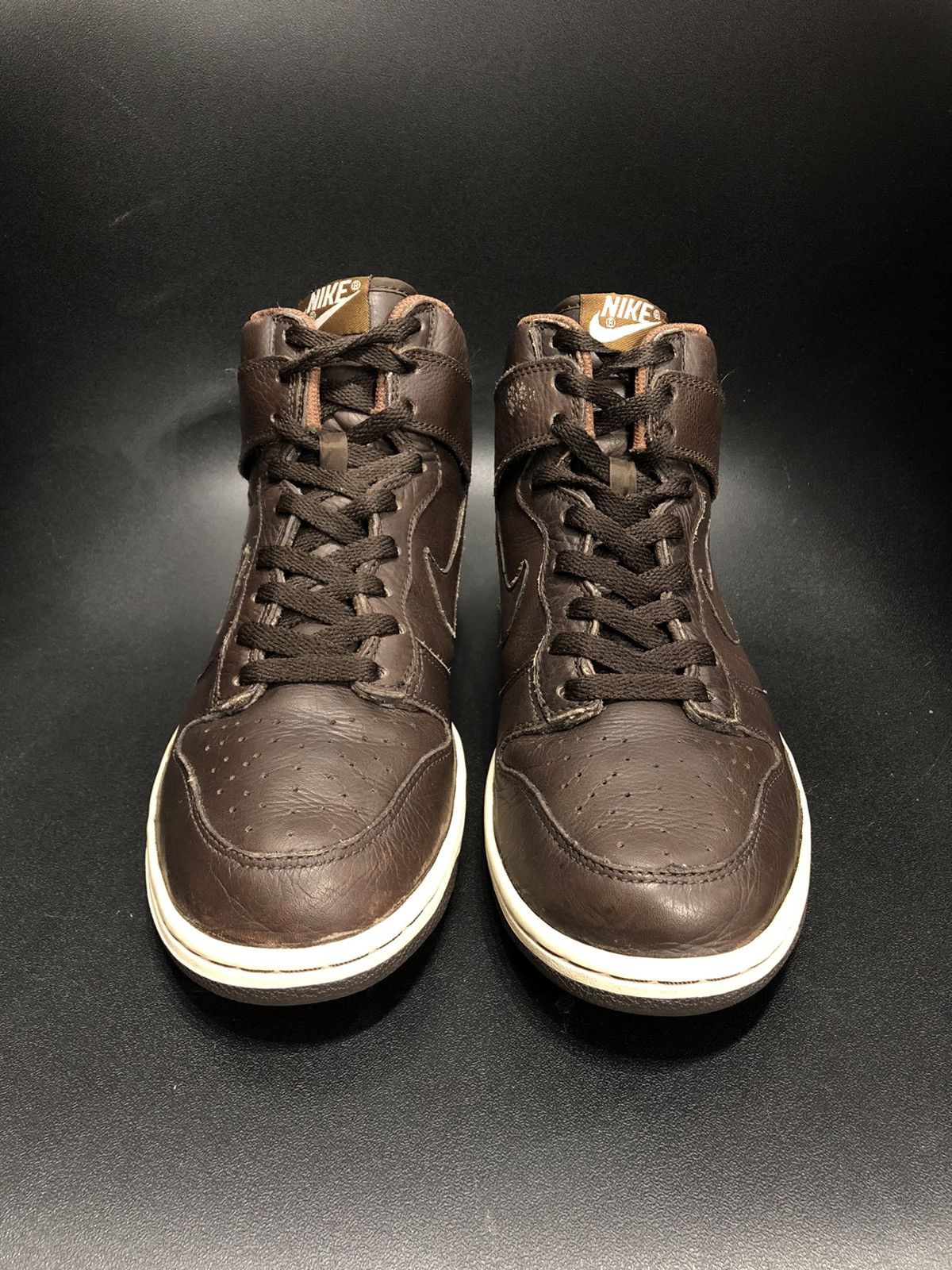 Nike Dunk High Premium Brown Leather 2006 Size US 9 / EU 42 - 3 Thumbnail