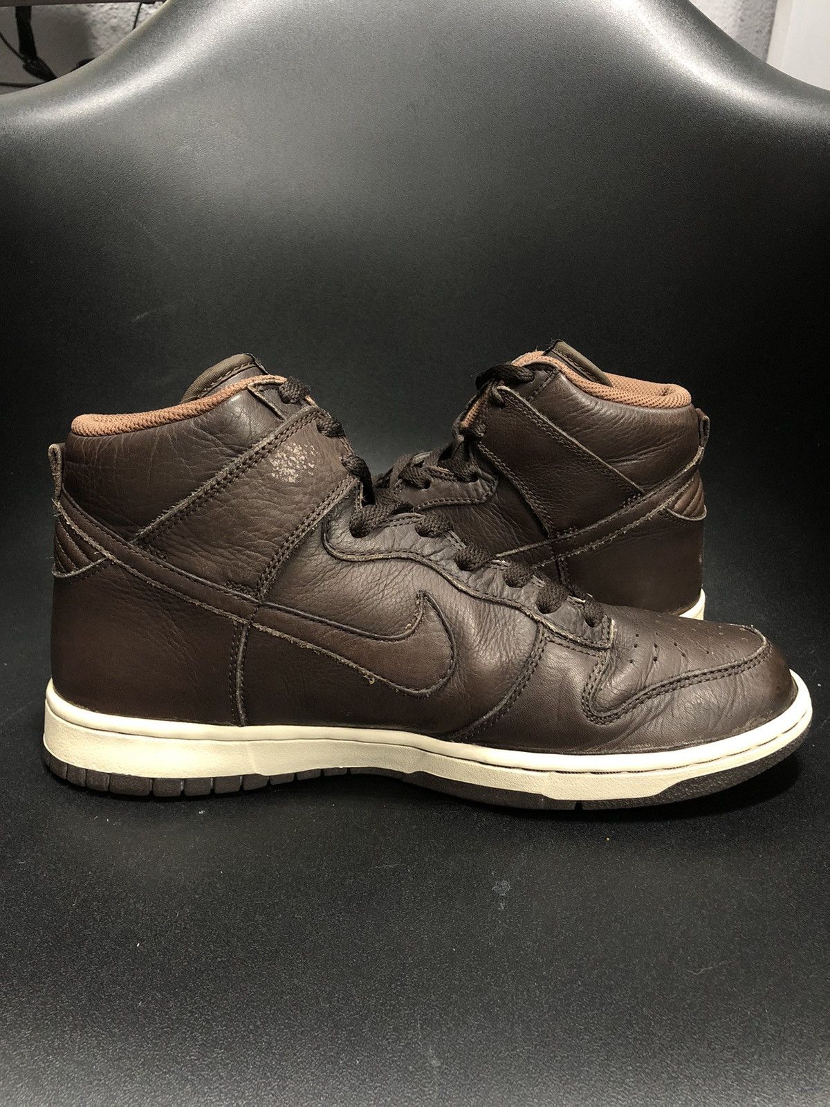 Nike Dunk High Premium Brown Leather 2006 Size US 9 / EU 42 - 7 Thumbnail