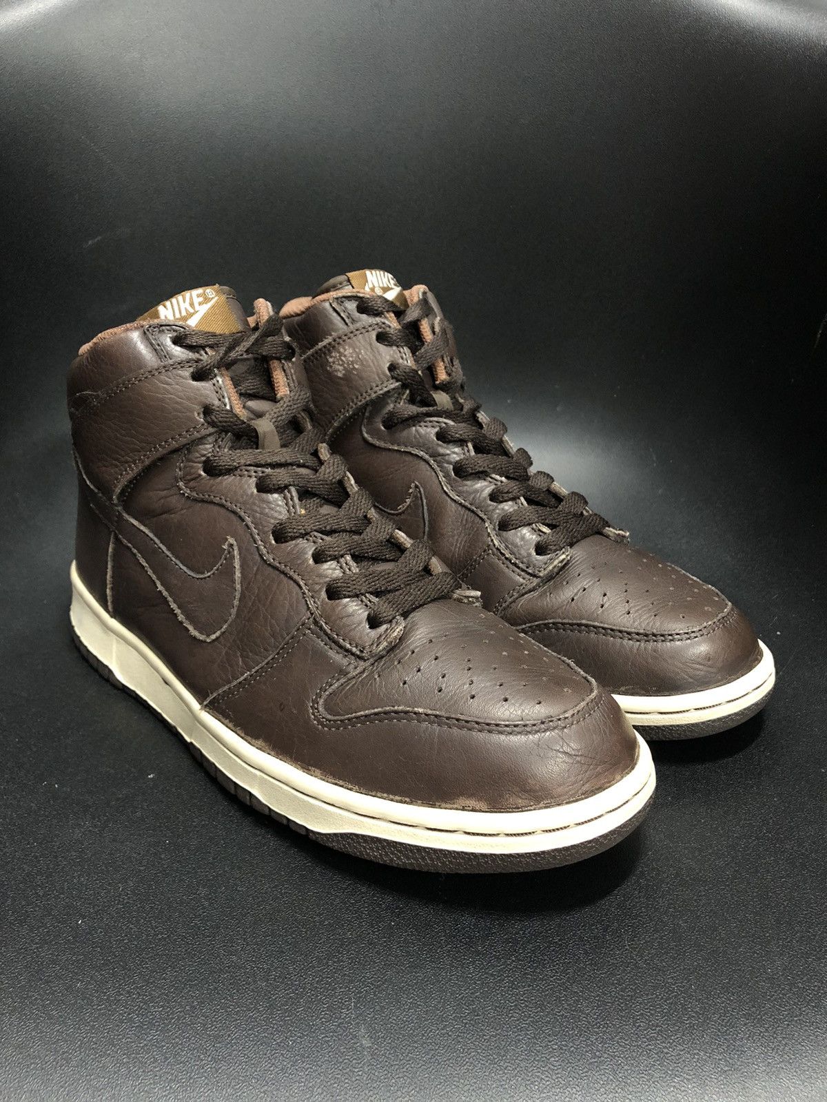 Nike Dunk High Premium Brown Leather 2006 Size US 9 / EU 42 - 2 Thumbnail