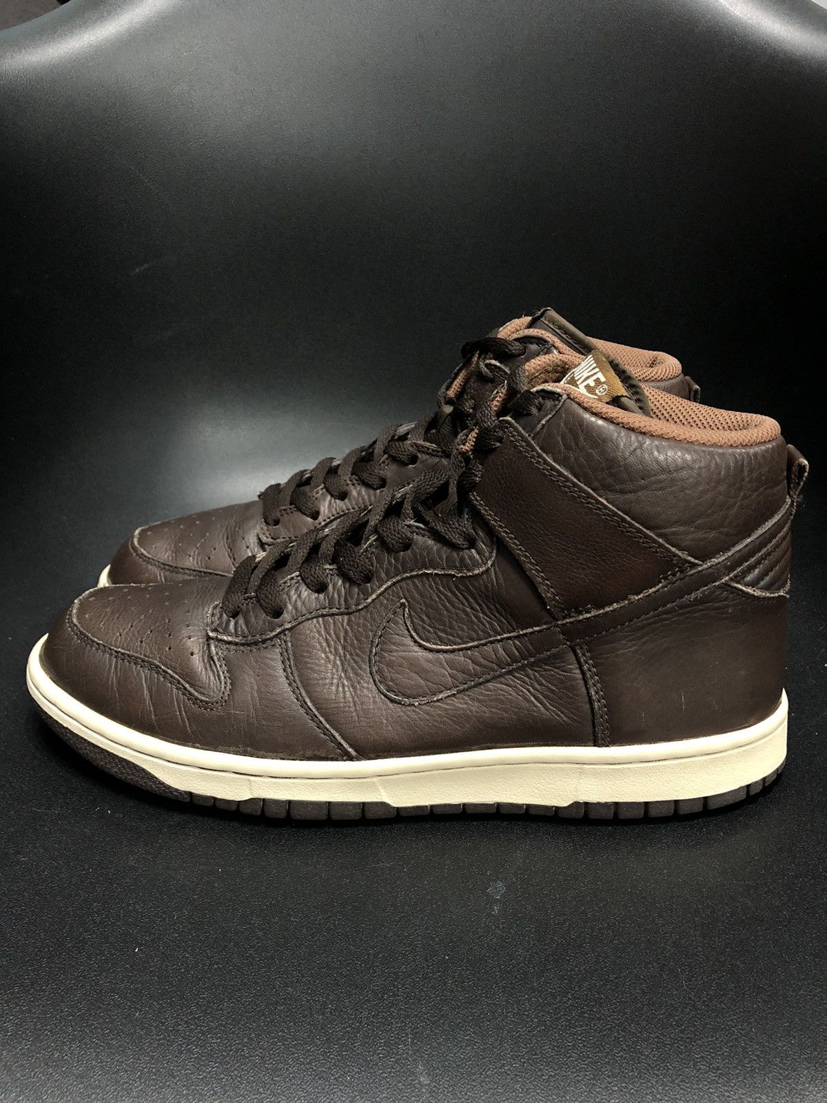 Nike Dunk High Premium Brown Leather 2006 Size US 9 / EU 42 - 1 Thumbnail