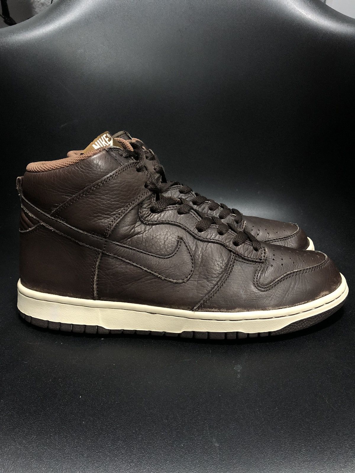 Nike Dunk High Premium Brown Leather 2006 Size US 9 / EU 42 - 5 Thumbnail