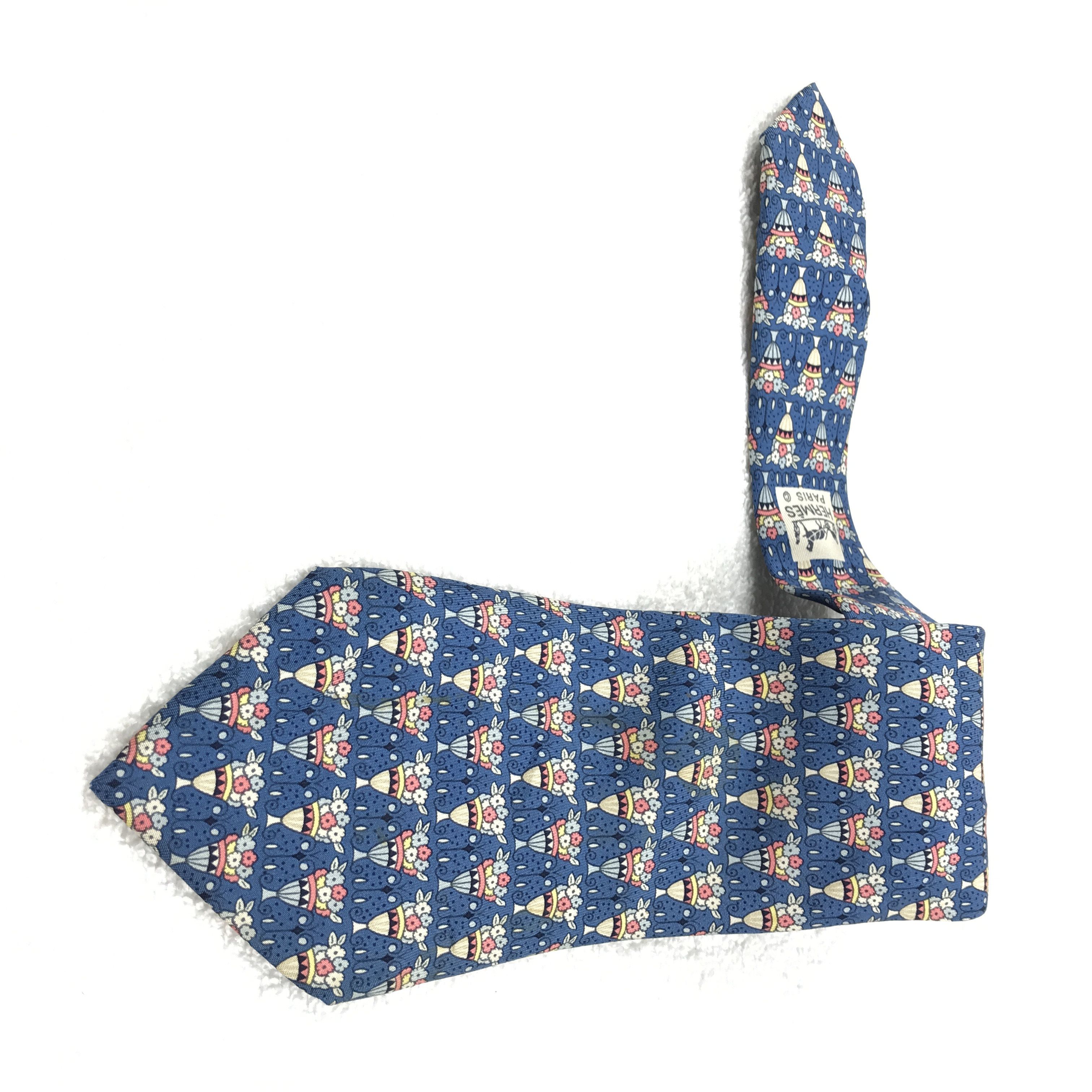H301 Vintage Hermes Necktie Pure Silk