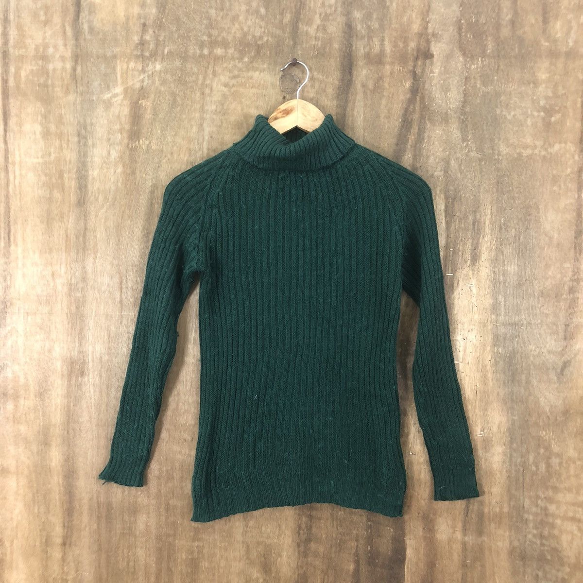 Aran Isles Knitwear Japanese Brand turtle neck Green Knitwear #012 Size US XS / EU 42 / 0 - 1 Thumbnail