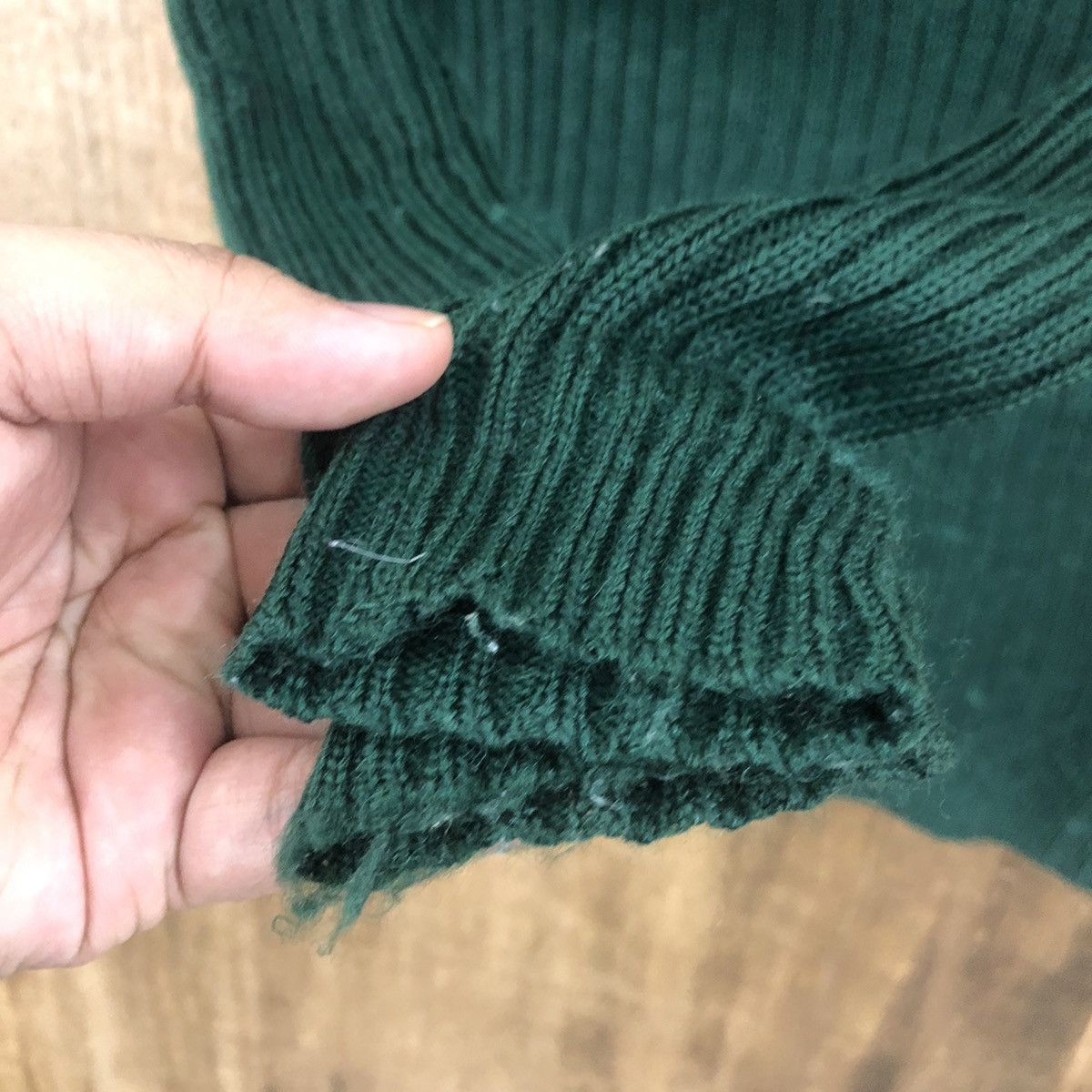 Aran Isles Knitwear Japanese Brand turtle neck Green Knitwear #012 Size US XS / EU 42 / 0 - 4 Thumbnail