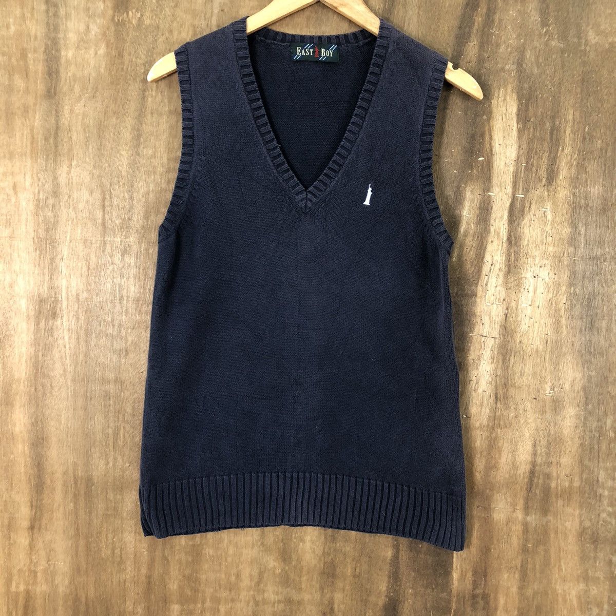 Aran Isles Knitwear Vintage East Boy Faded Dark Blue Vest Knitwear #058 Size US XS / EU 42 / 0 - 3 Thumbnail