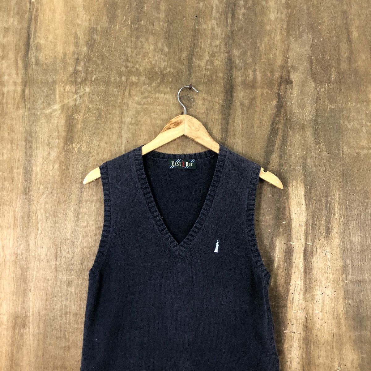 Aran Isles Knitwear Vintage East Boy Faded Dark Blue Vest Knitwear #058 Size US XS / EU 42 / 0 - 2 Thumbnail