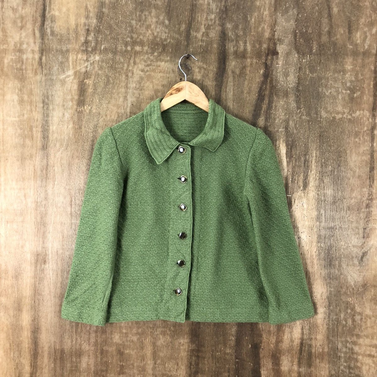 image of Aran Isles Knitwear x Patterned Cardigans Green Cardigan Knitwear 052 (Size XS)