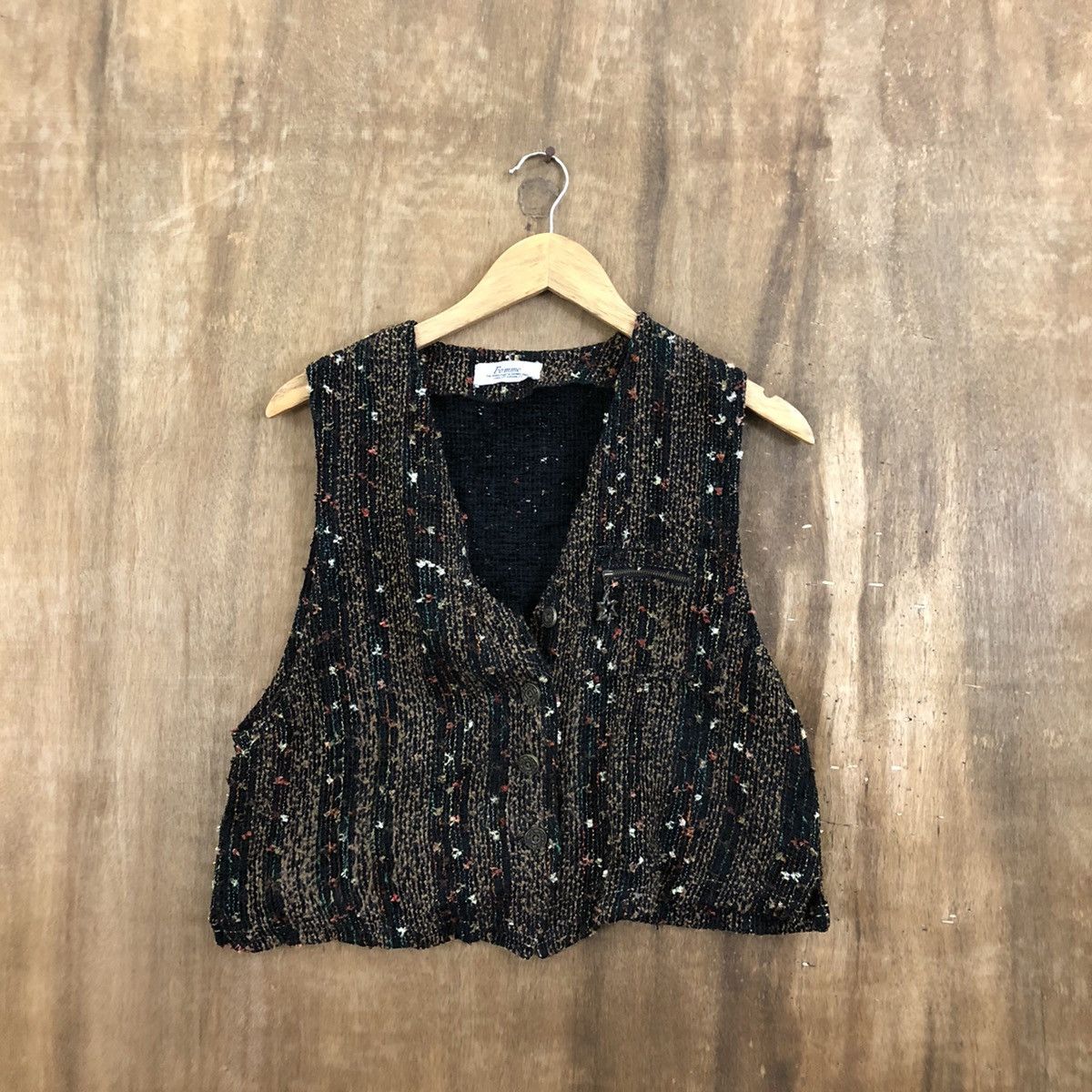 Japanese Brand × Vintage Vintage Femme Vest Brown Knitwear Like Kapital #165 Size US M / EU 48-50 / 2 - 1 Thumbnail