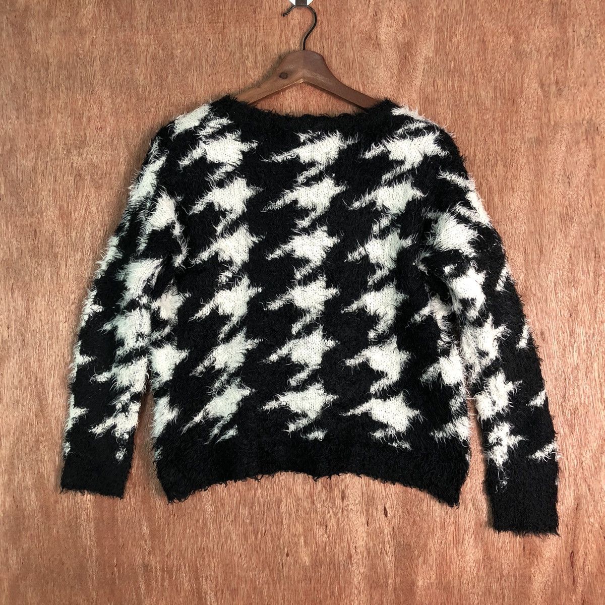 Homespun Knitwear Joy Sister Black White Mohair Shag Shaggy Knitwear Size US M / EU 48-50 / 2 - 10 Thumbnail