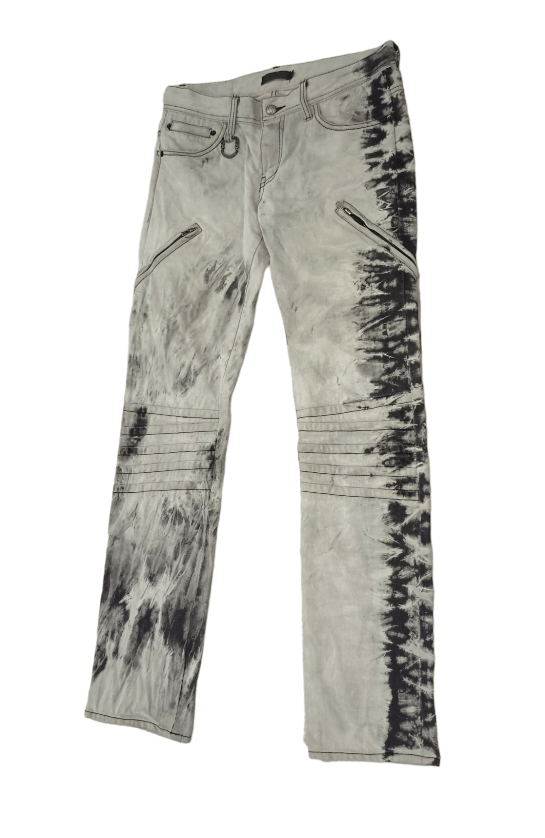 image of If Six Was Nine x Vintage Midas Punk Zipper Denim Jeans in Grey/Black, Men's (Size 31)