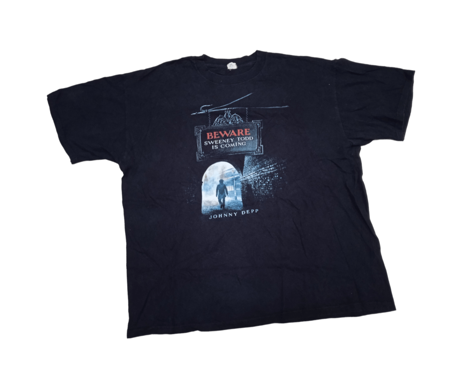 image of Movie x Vintage 2000S Sweeney Todd Johnny Depp Film T-Shirt in Black, Men's (Size XL)